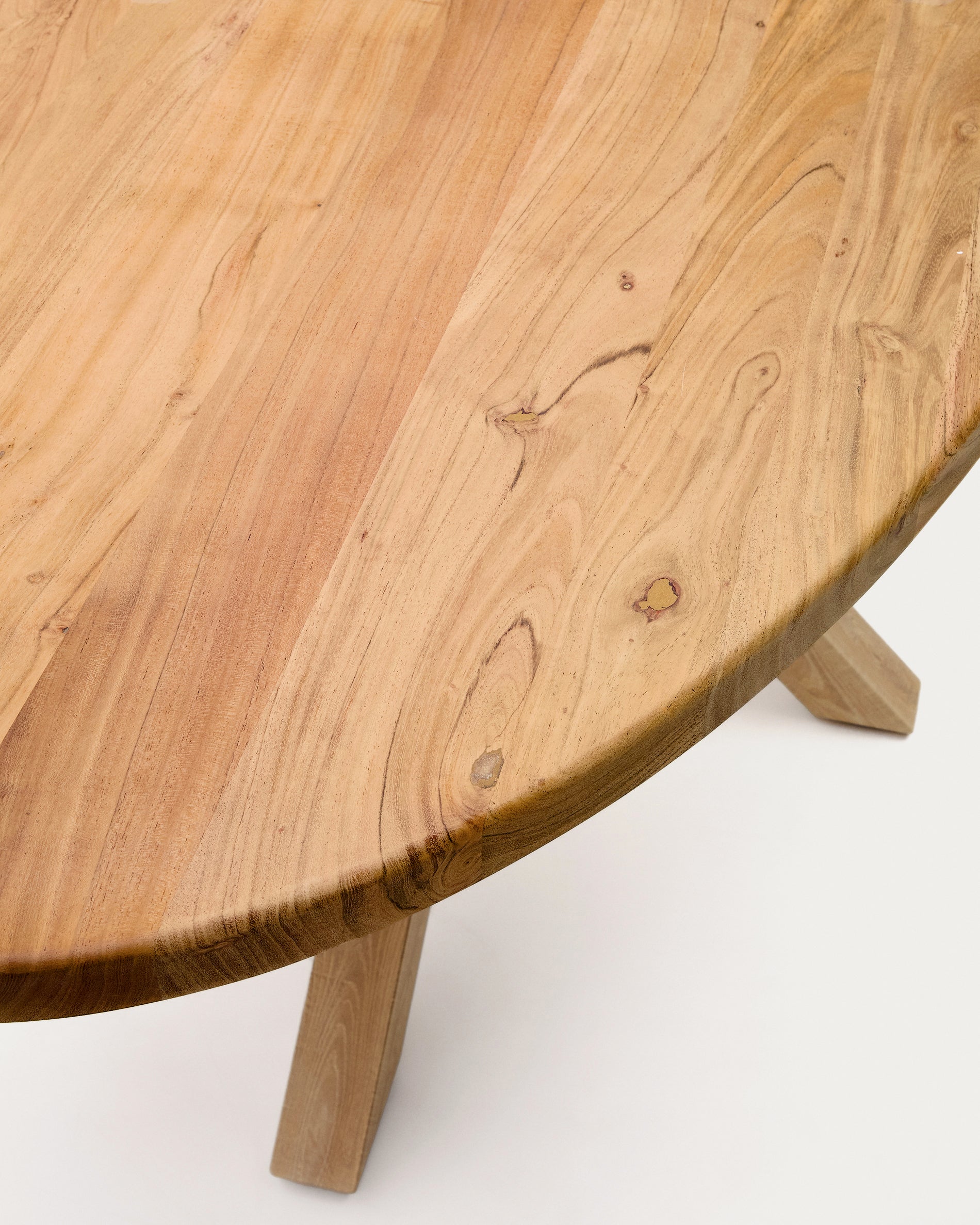 Argo oval table in solid acacia wood and wood-effect steel legs Ø 200 100 cm - Detail