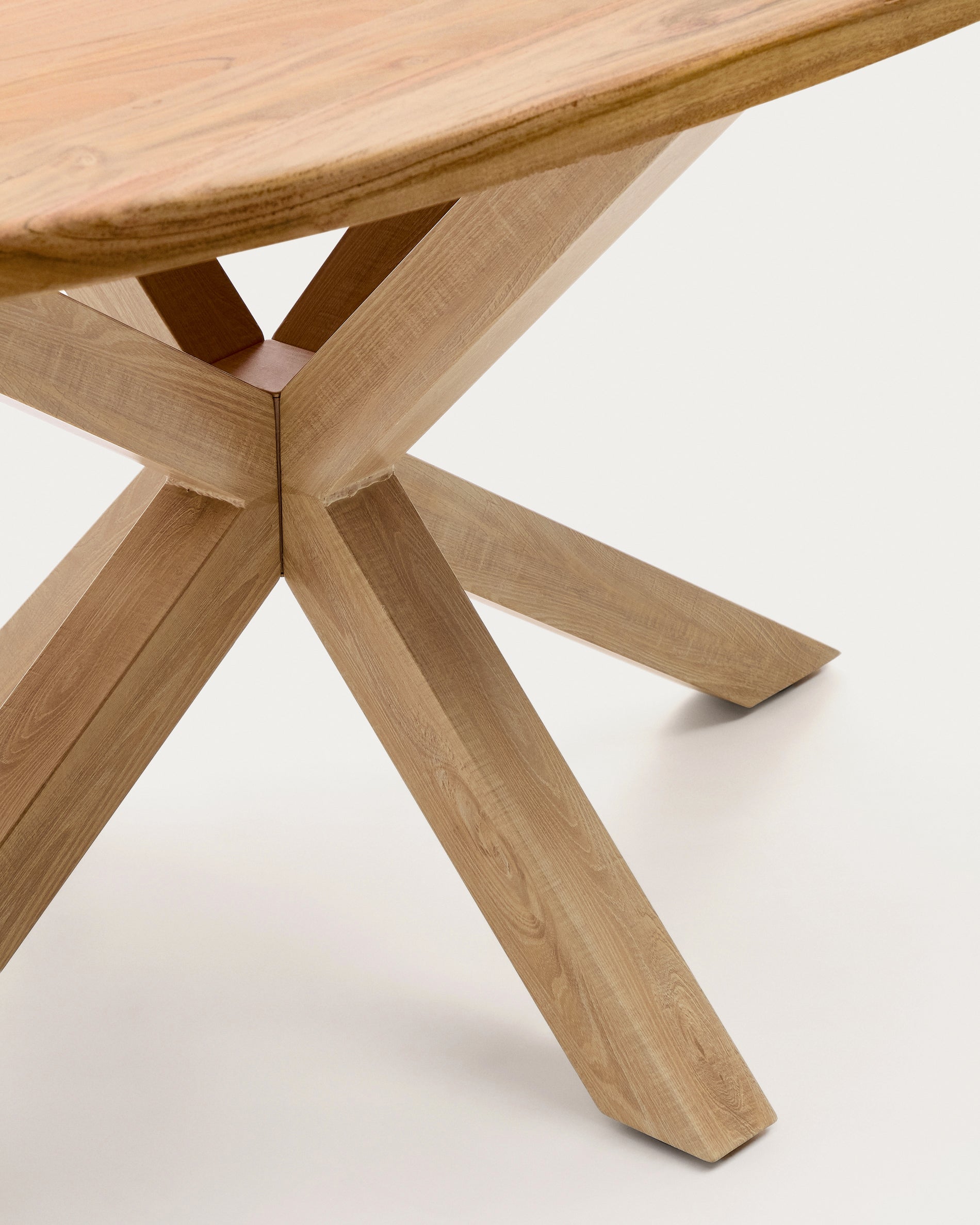 Argo oval table in solid acacia wood and wood-effect steel legs Ø 200 100 cm - Detail