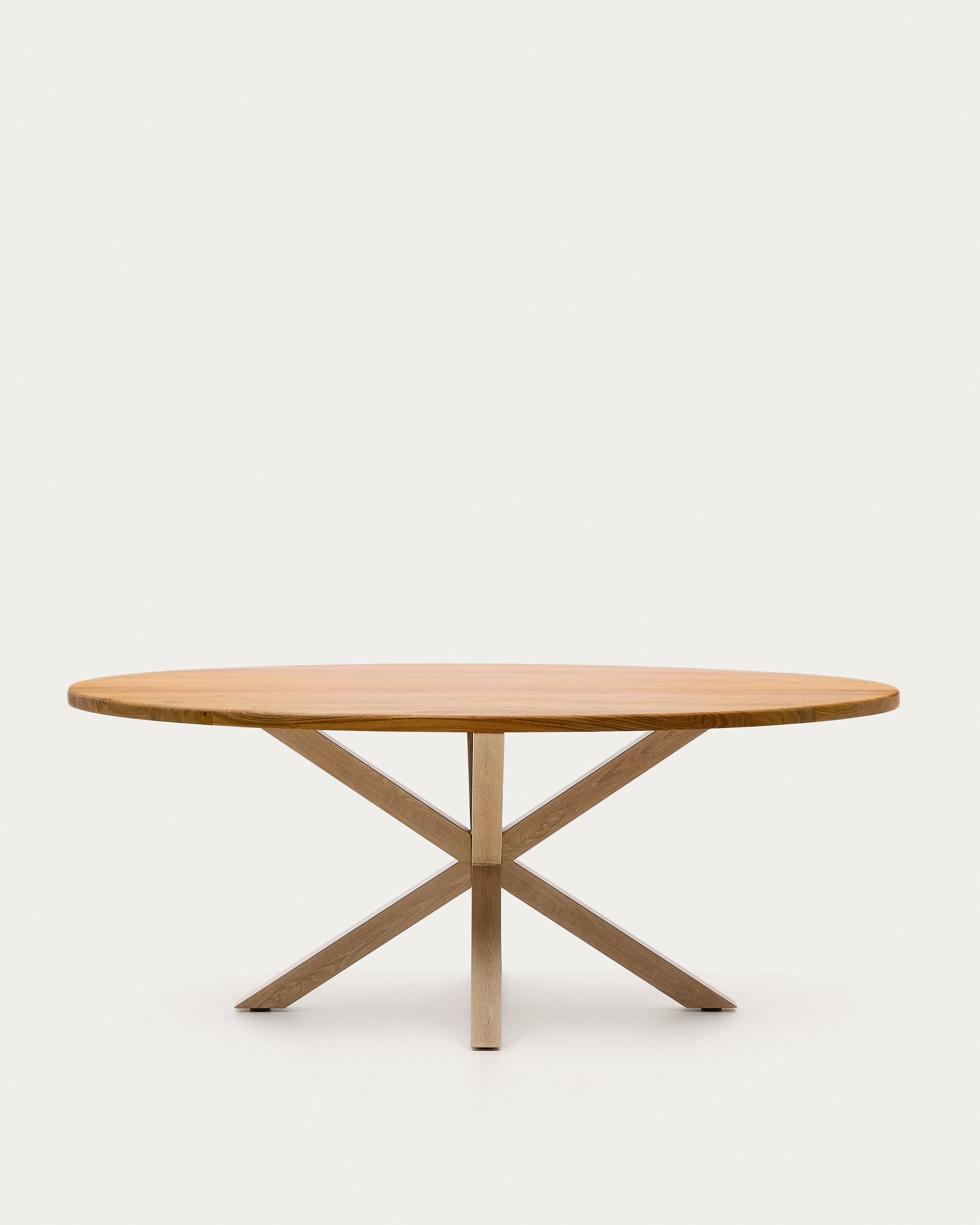 Argo oval table in solid acacia wood and wood-effect steel legs Ø 200 100 cm - Product View
