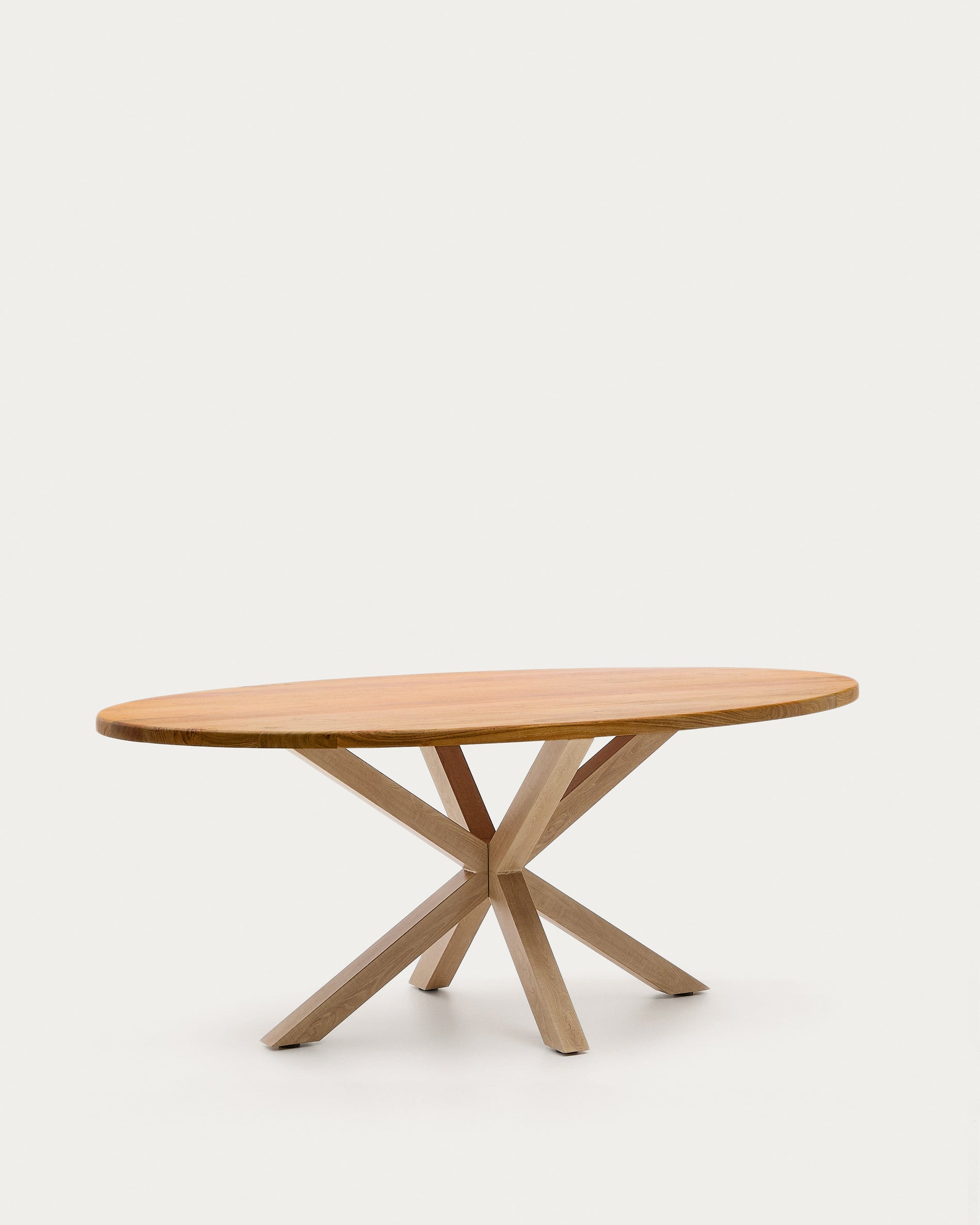 Argo oval table in solid acacia wood and wood-effect steel legs Ø 200 100 cm - Product View