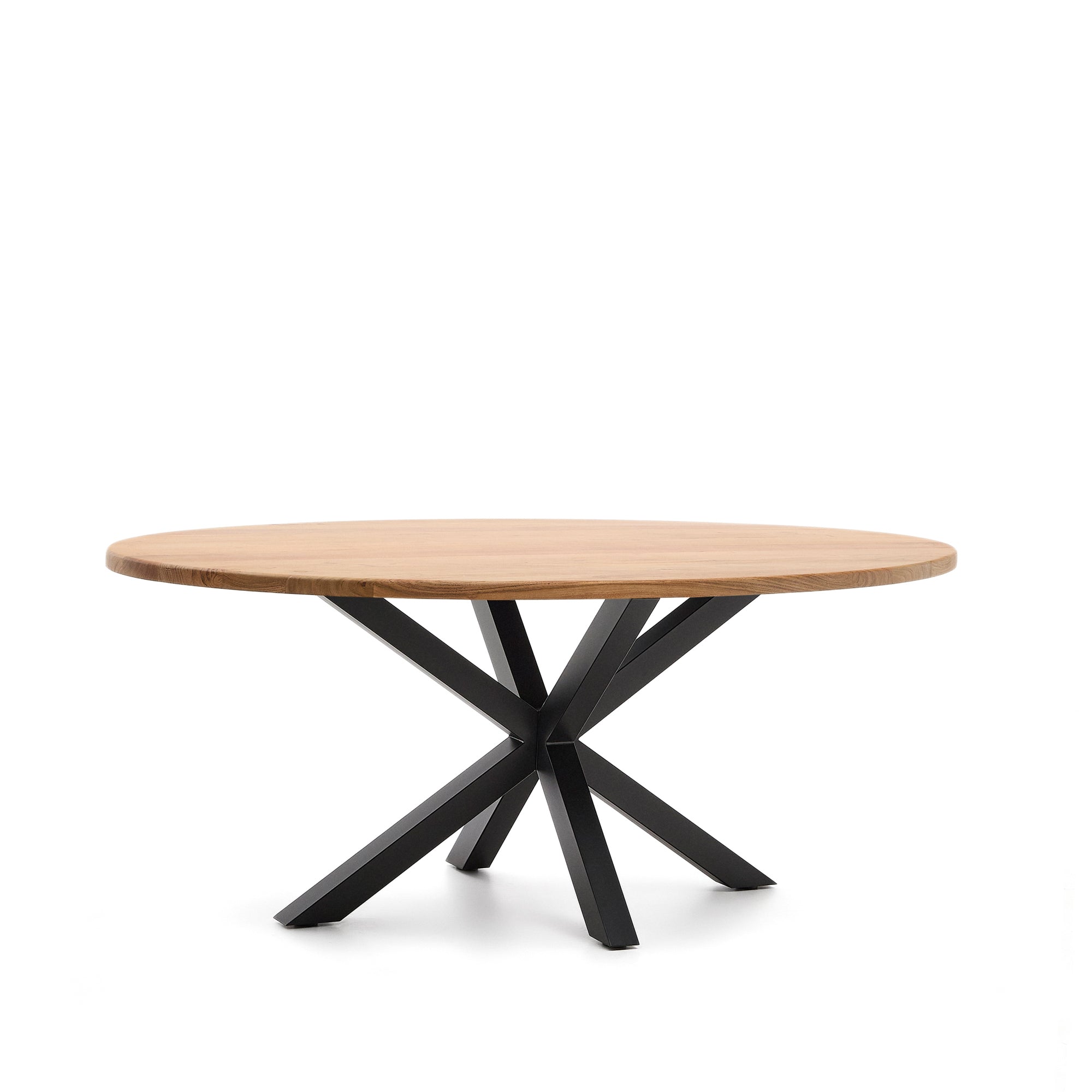 Argo oval table in solid acacia wood and steel legs with black finish Ø 200 x 100 cm - Product Image
