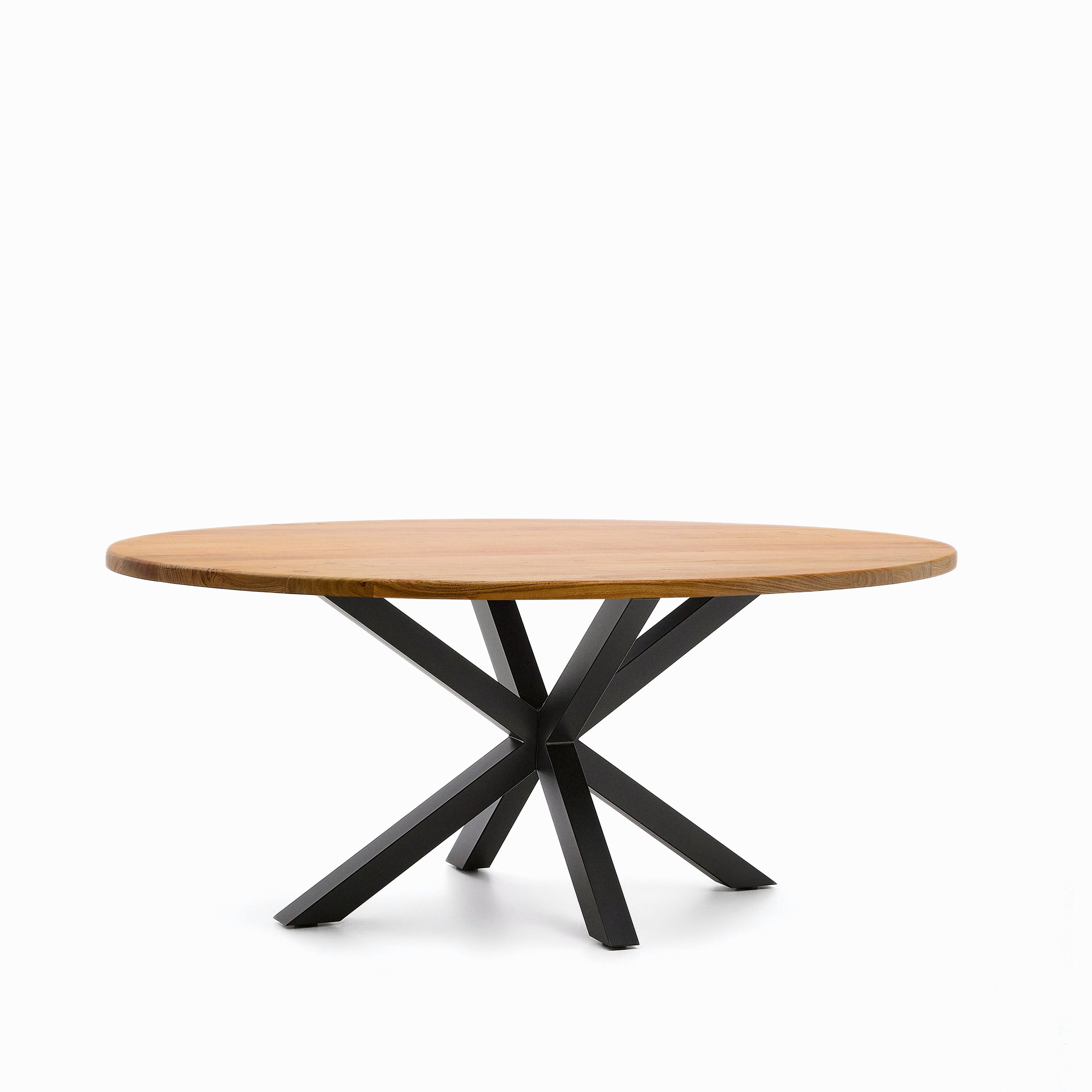 Argo oval table in solid acacia wood and steel legs with black finish Ø 200 x 100 cm - Product Image