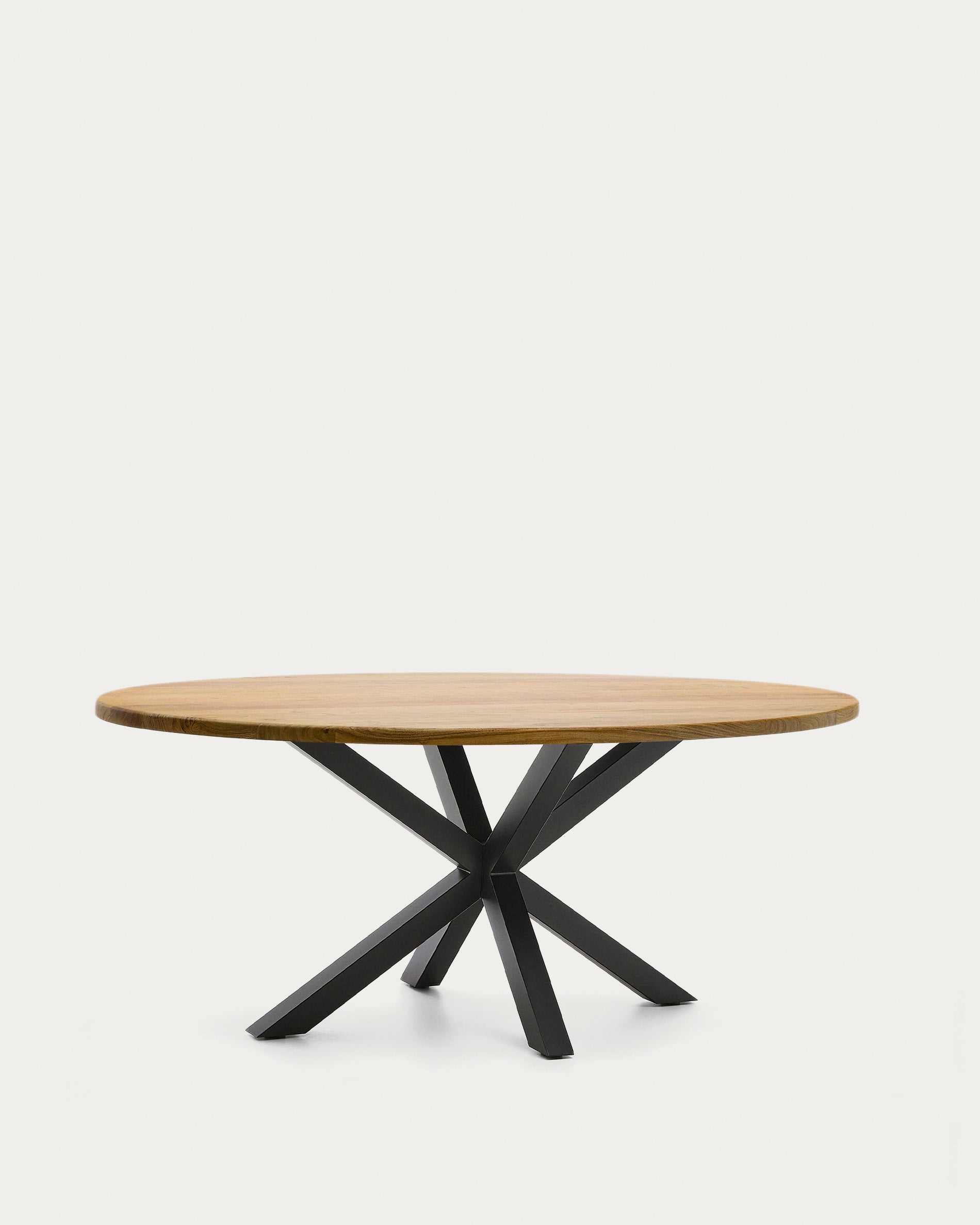Argo oval table in solid acacia wood and steel legs with black finish Ø 200 x 100 cm - Product View