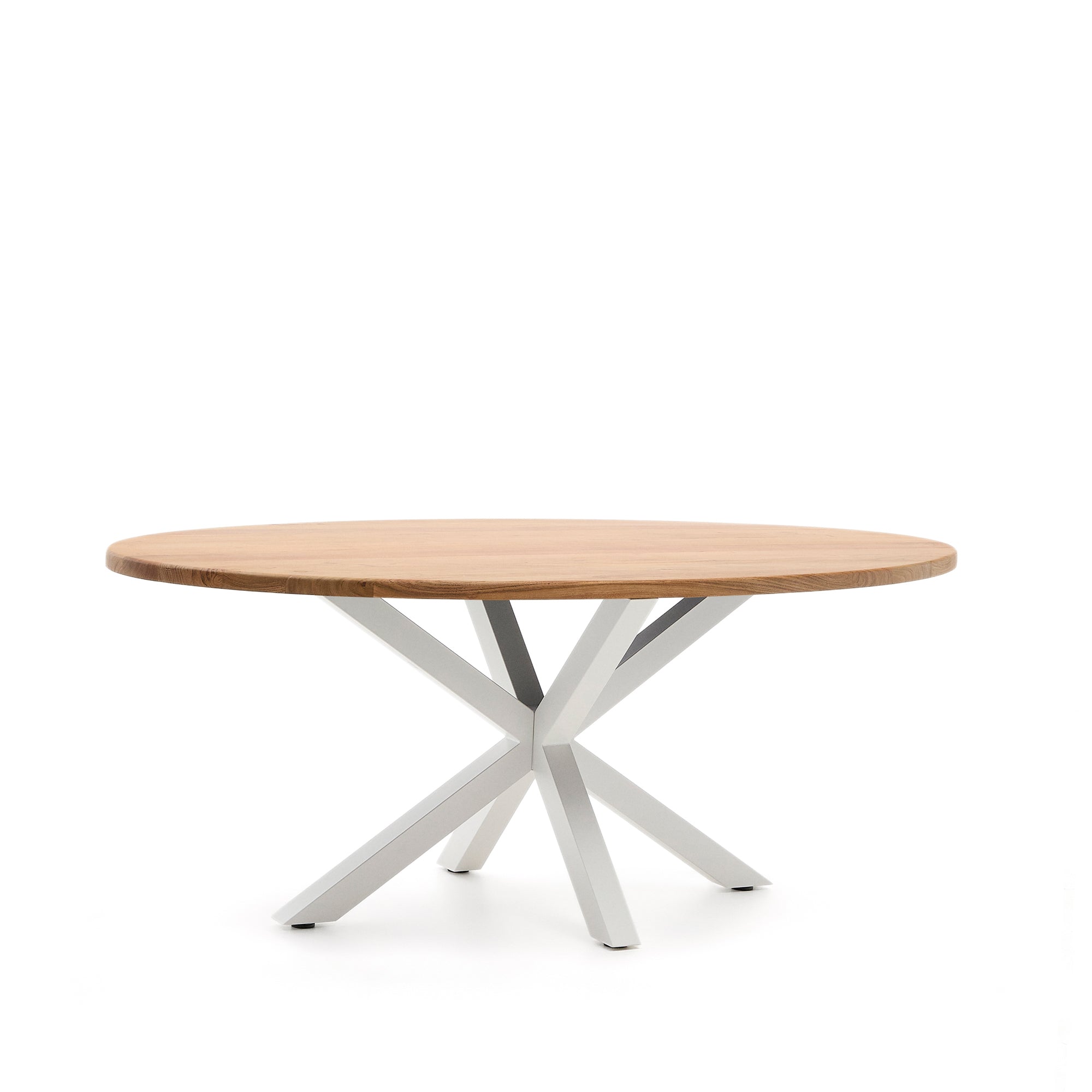 Argo oval table in solid acacia wood and steel legs with white finish Ø 200 x 100 cm - Product Image