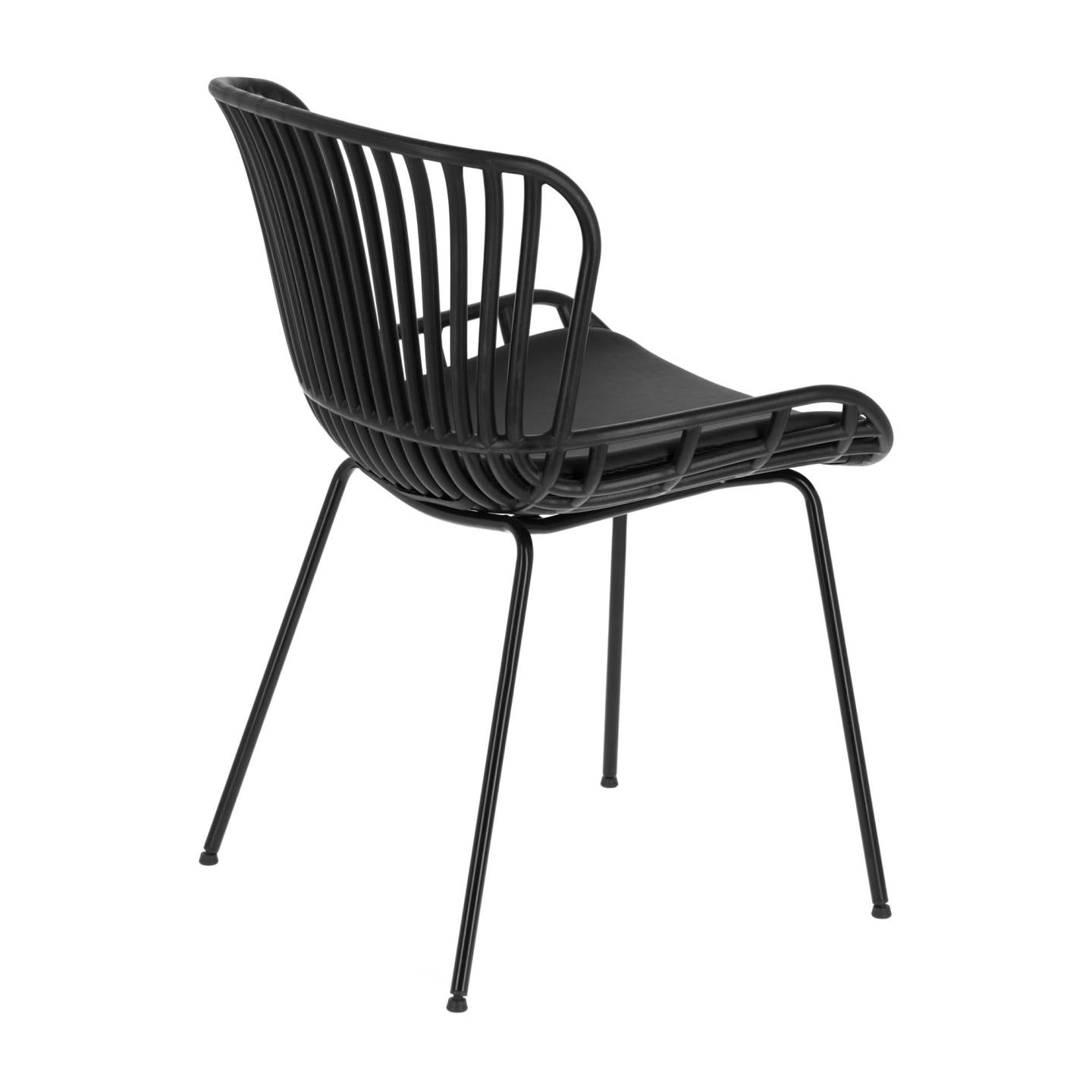Surpik chair with steel legs in black finnish - Product Image