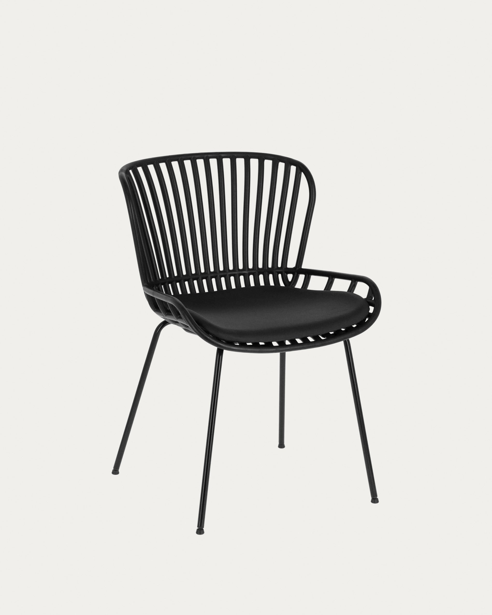 Surpik chair with steel legs in black finnish - Product View