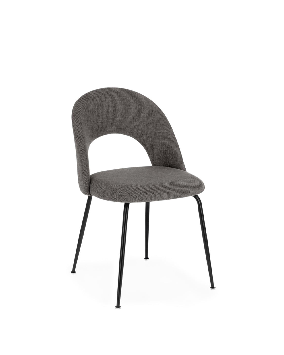 Mahalia dining chair in dark grey with steel legs, with a black painted finish FSC 100% - Product Image