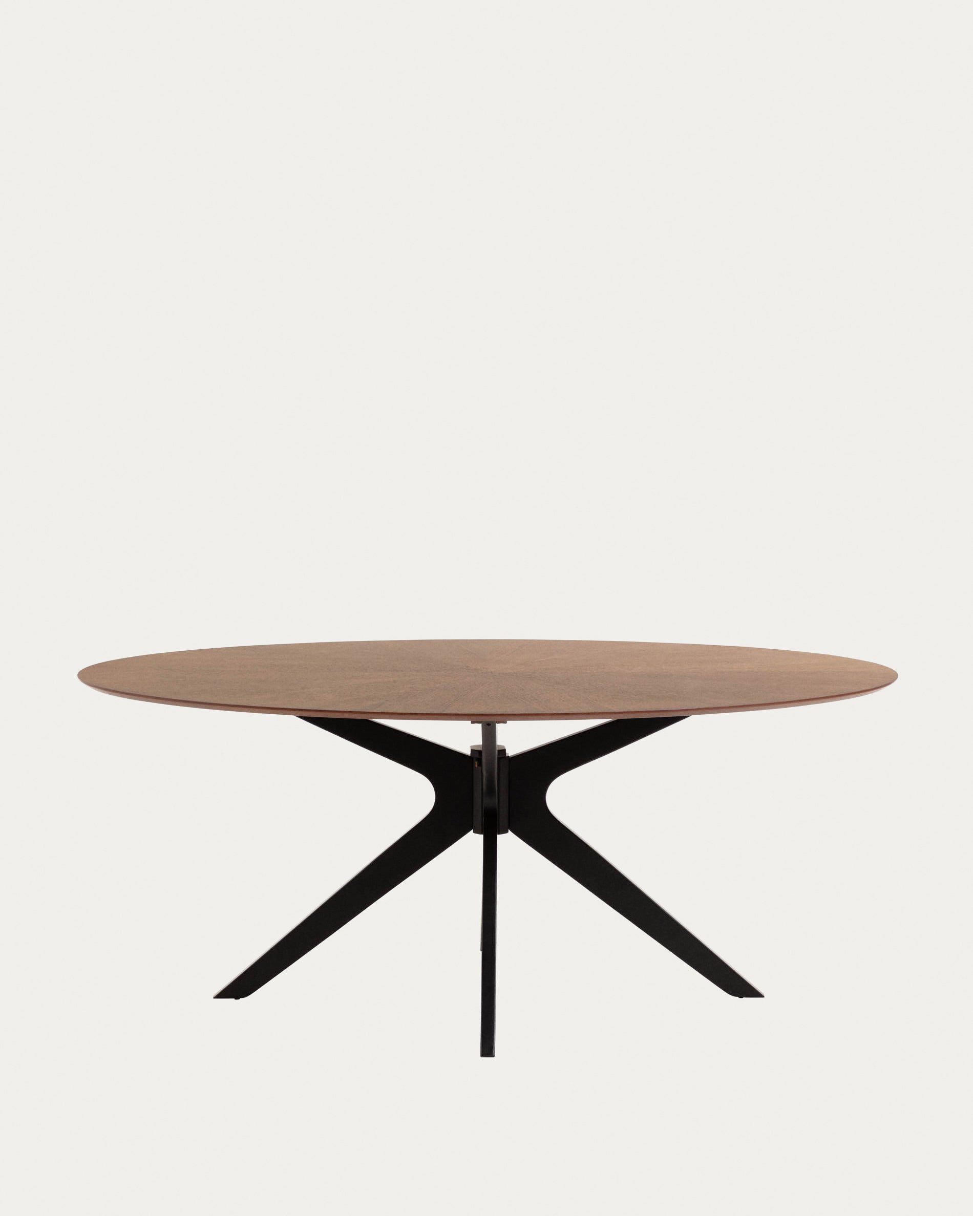 Naanim table with walnut veneer and legs in a black finish, 180 x 110 cm. - Product View
