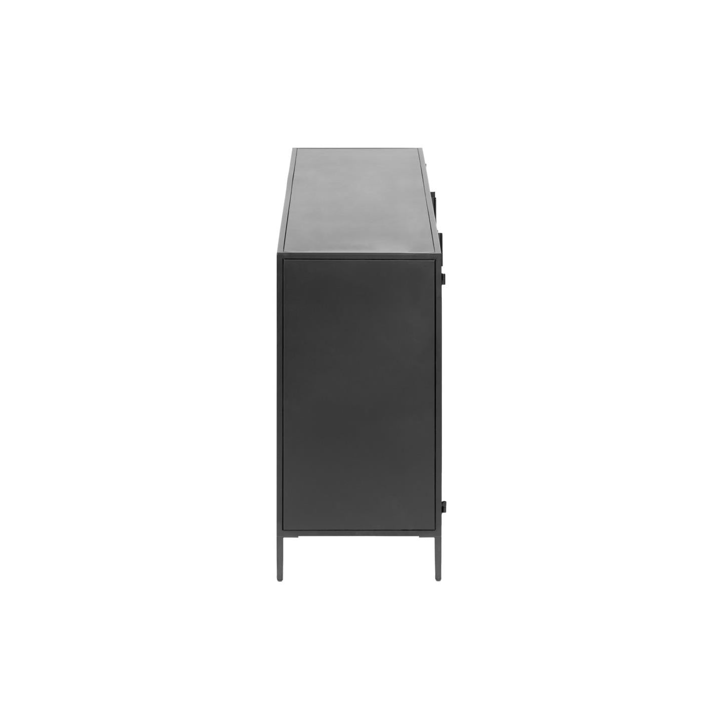 Shantay metal sideboard in a painted black finish with 3 doors, 160 x 72 cm - Product Image