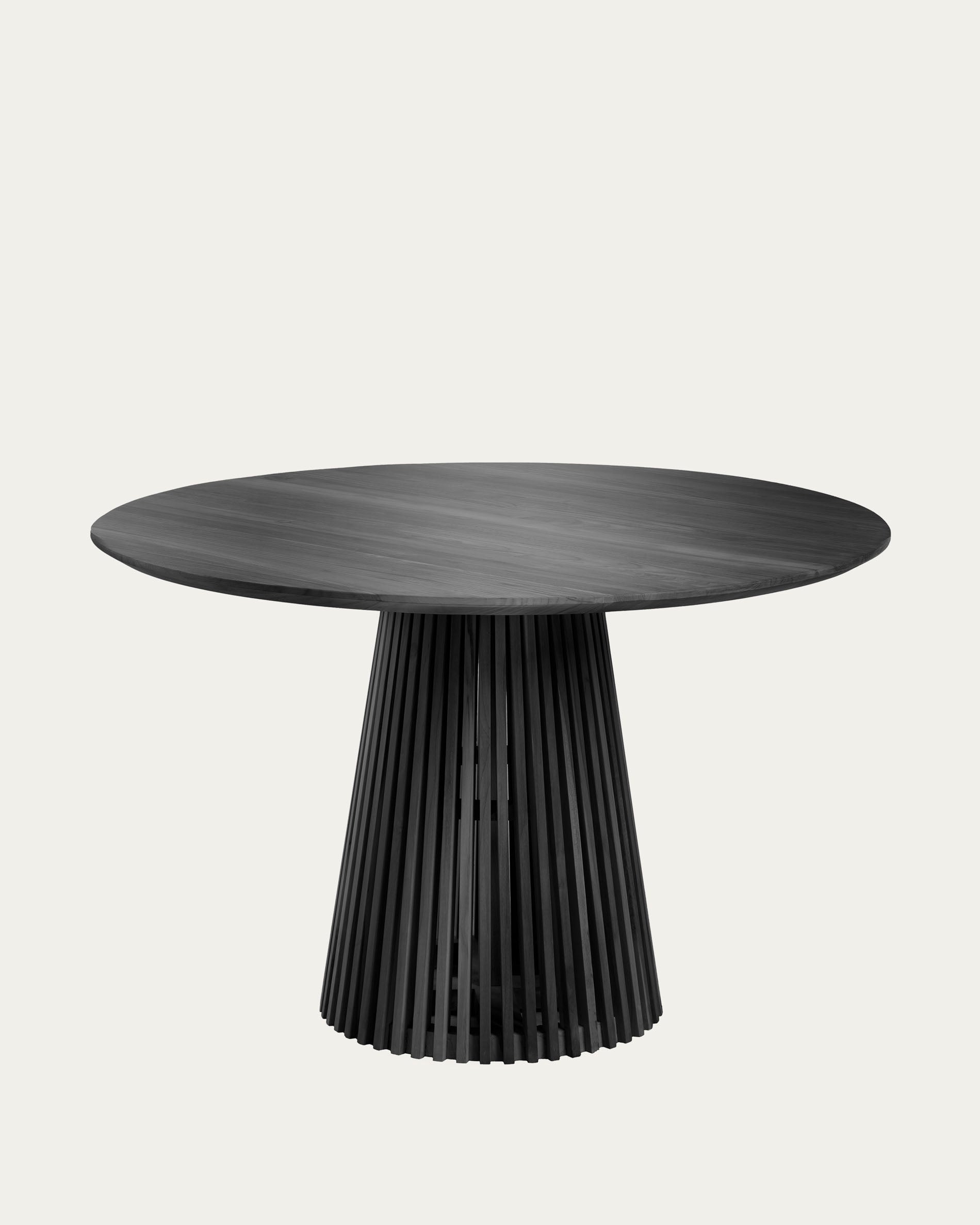 White cedar wood table top with black finish for Jeanette round table, Ø 120 cm - Product View