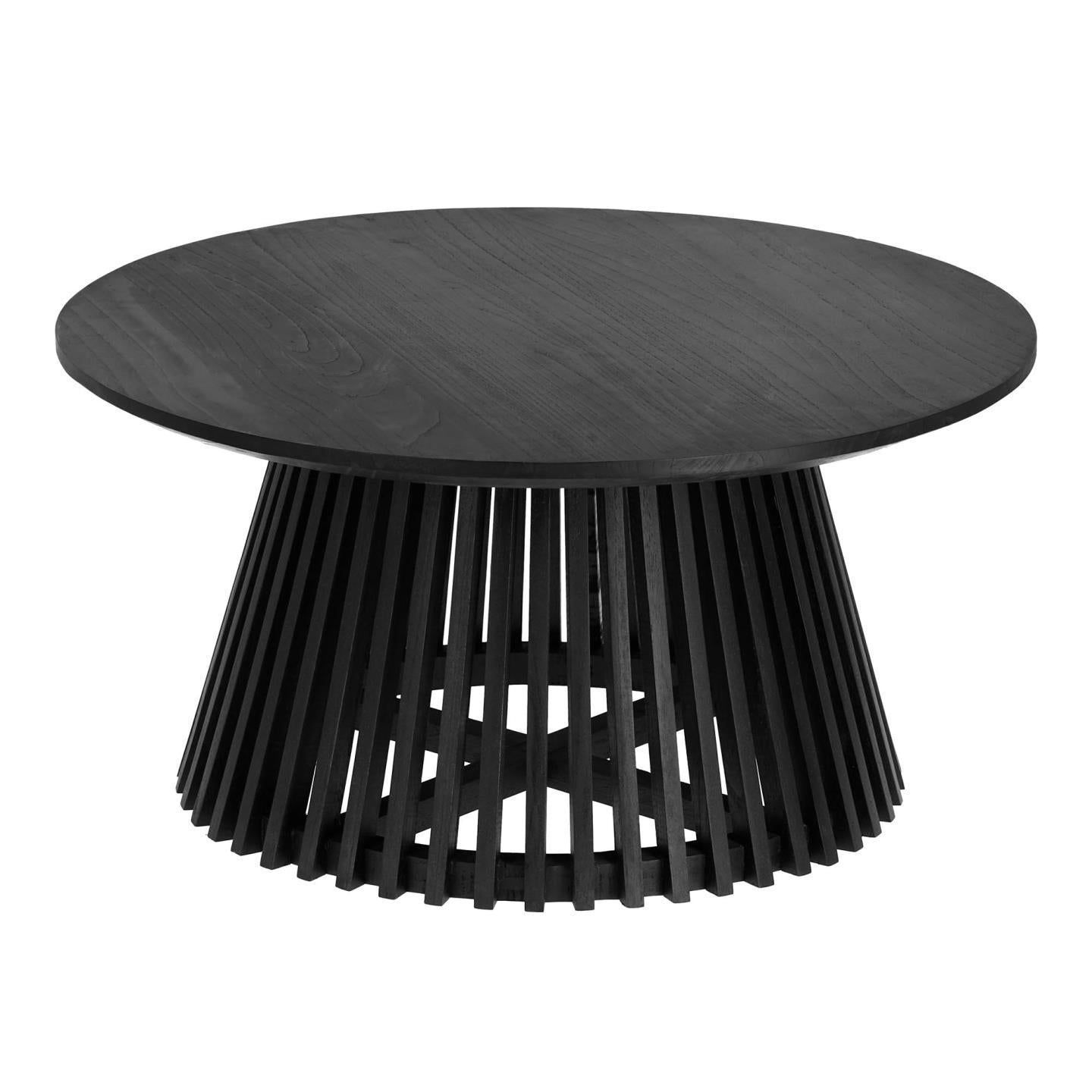 Jeanette Ø 80 cm black coffee table - Product Image