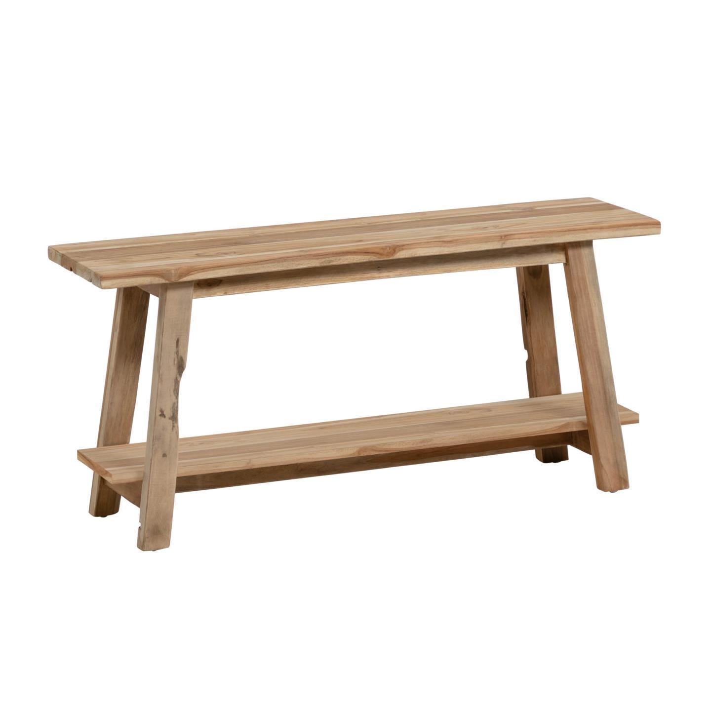 Safara solid recycled teak bench 100 cm - Product Image