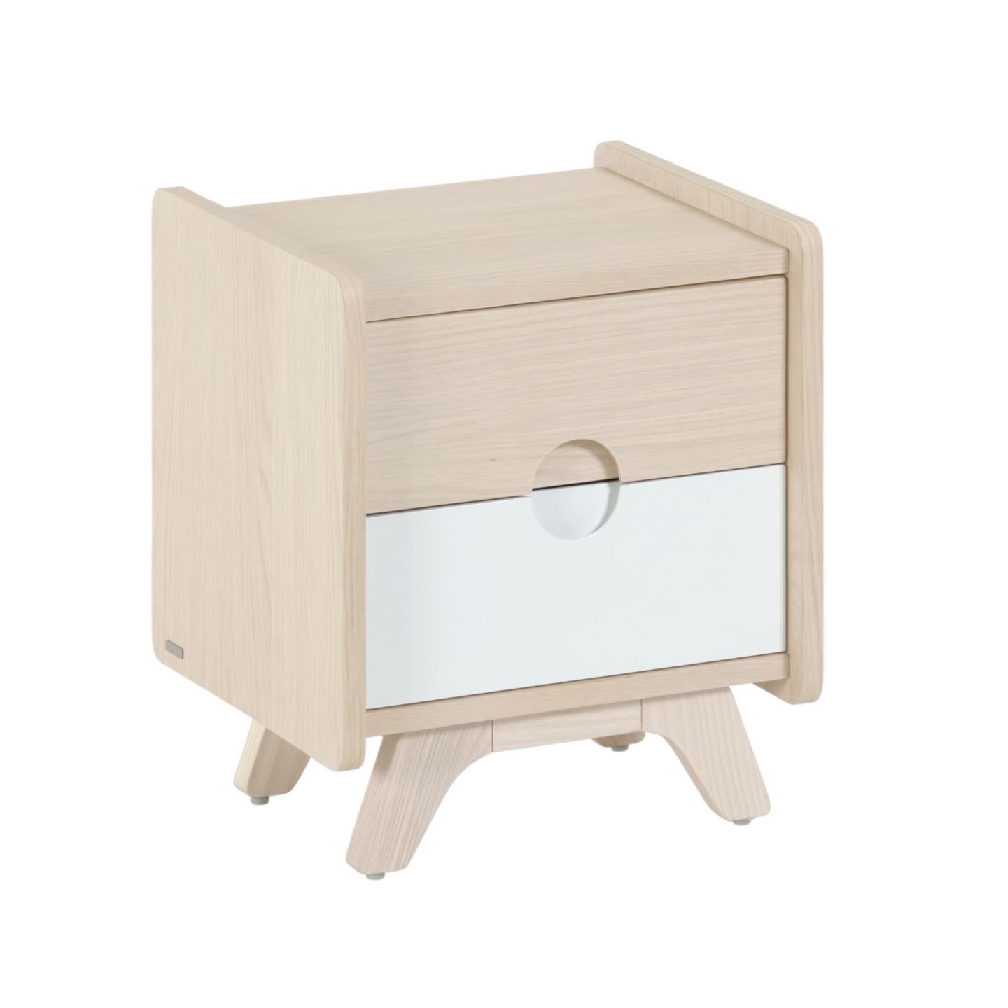 Nunila bedside table in ash veneer 40 x 46 cm FSC 100% - Product Image