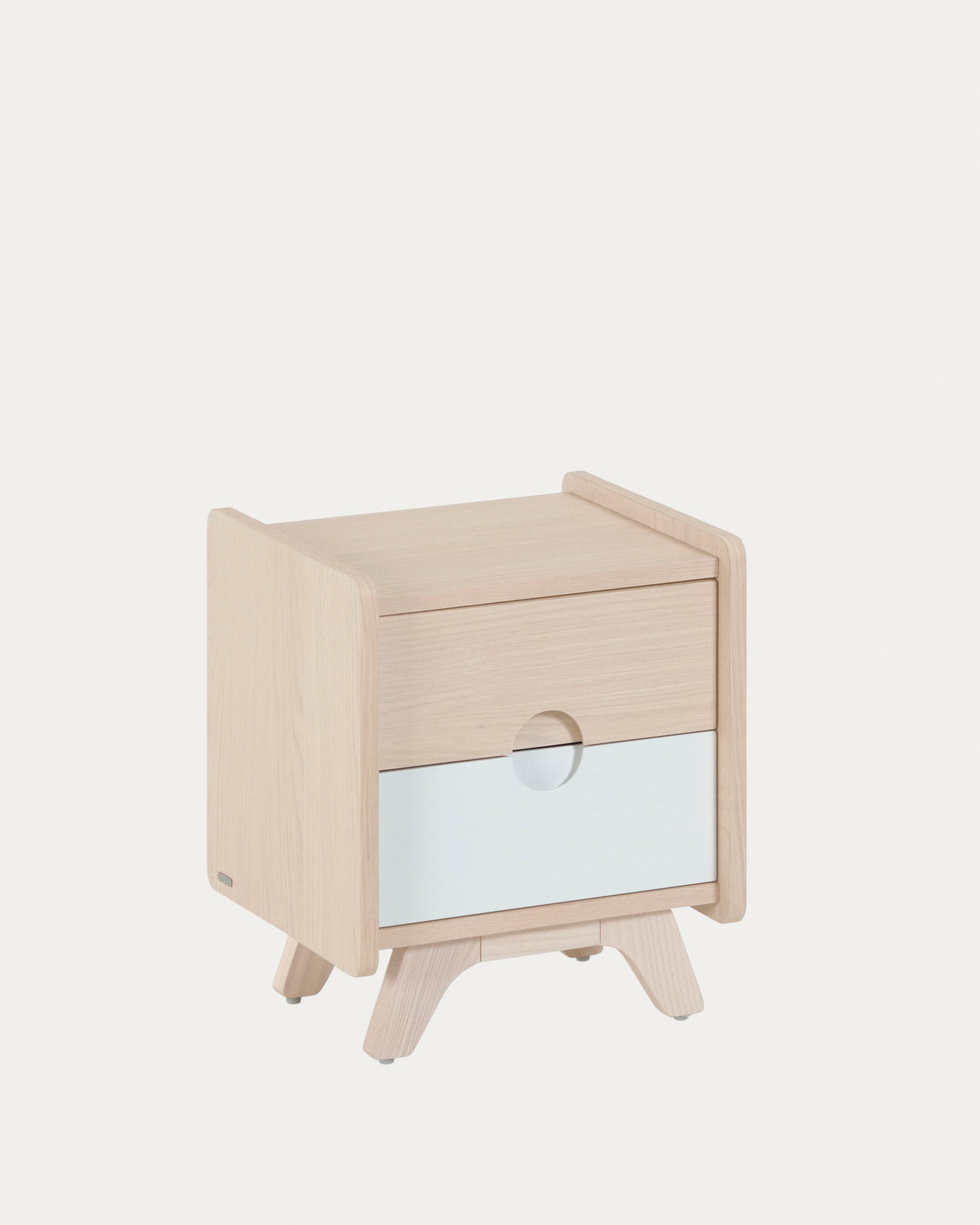 Nunila bedside table in ash veneer 40 x 46 cm FSC 100% - Product View