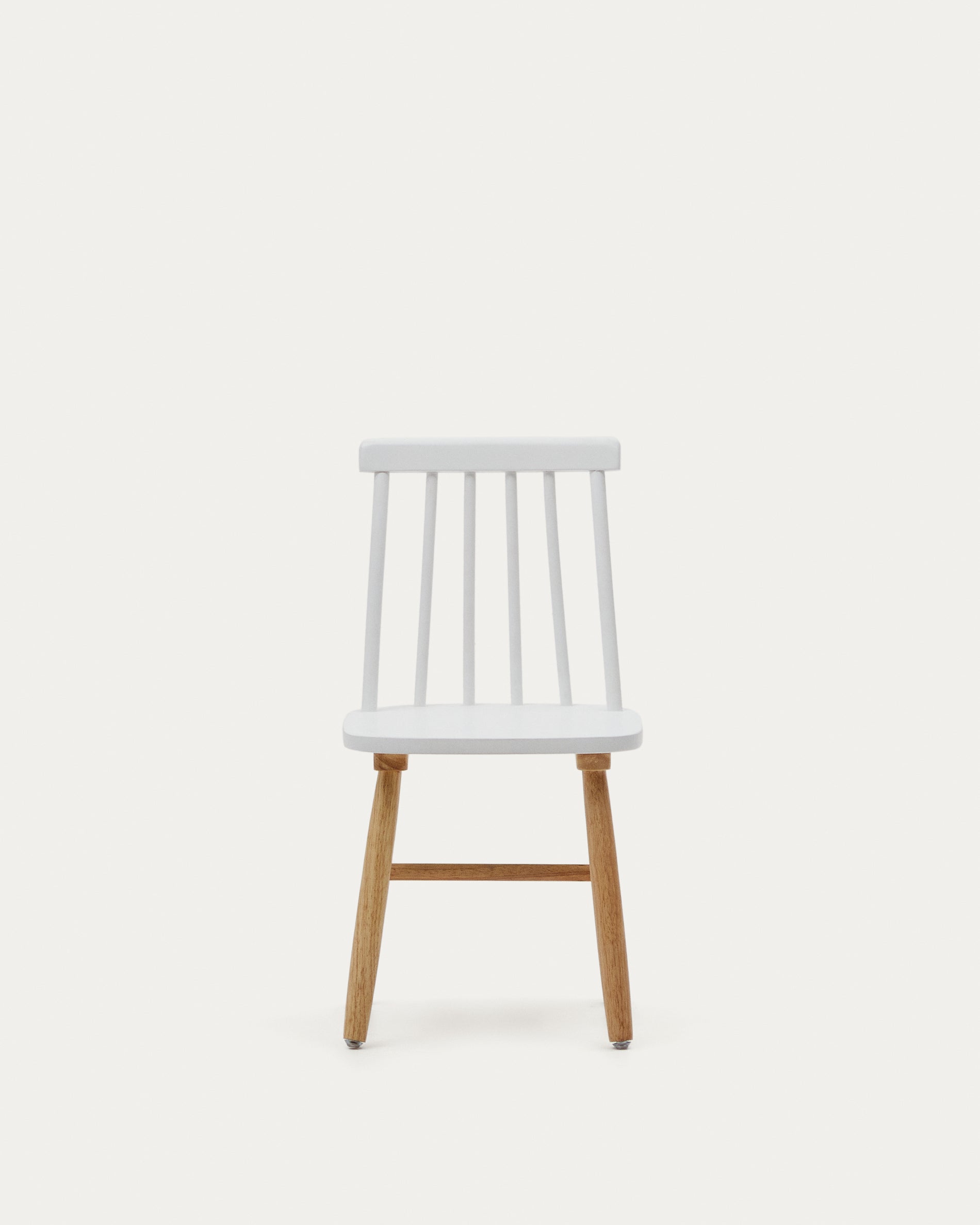 Tressia kids chair in solid rubber wood with white and natural finish - Product View