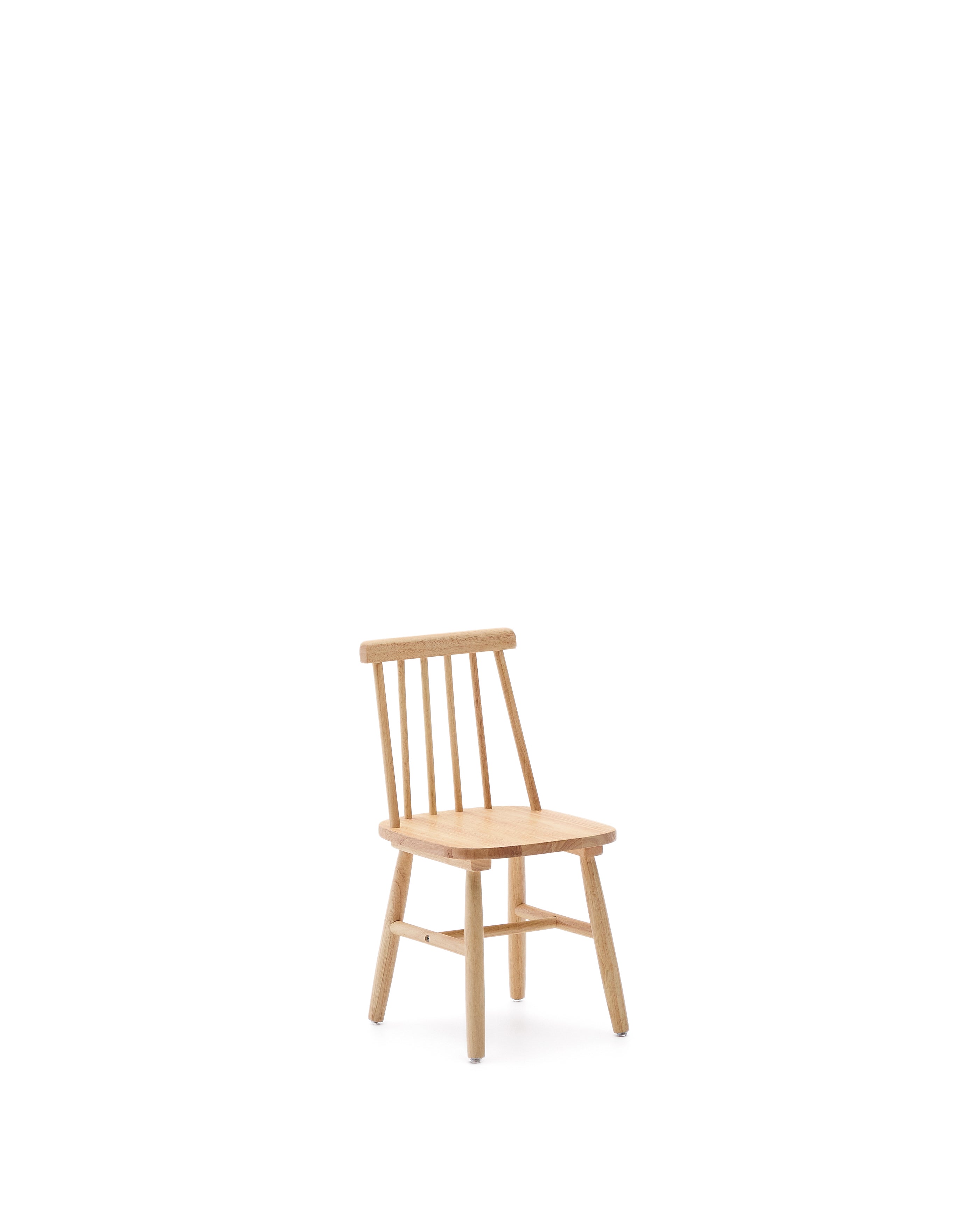 Tressia kids chair in solid rubber wood with natural finish - Product Image