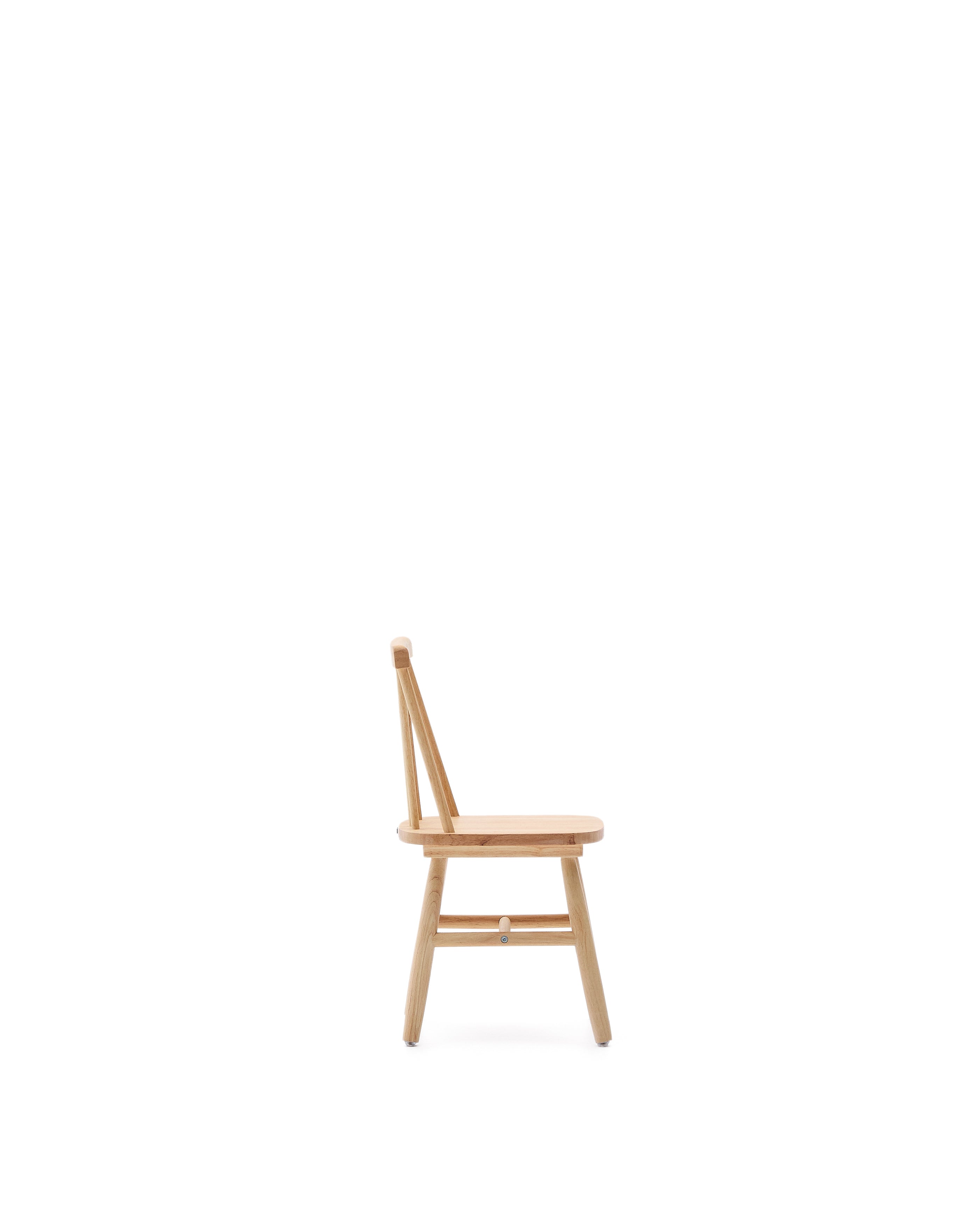 Tressia kids chair in solid rubber wood with natural finish - Product Image