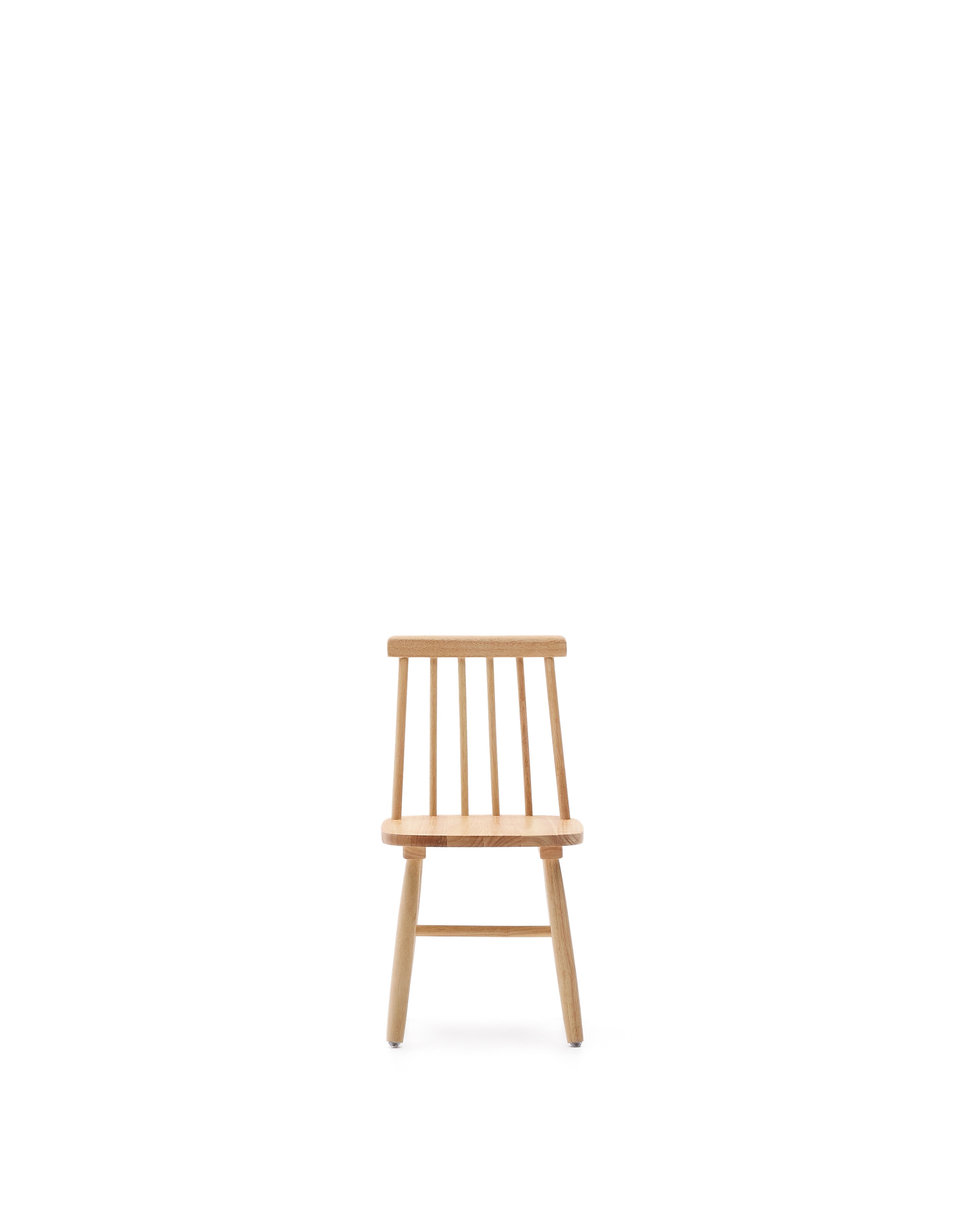 Tressia kids chair in solid rubber wood with natural finish - Product Image