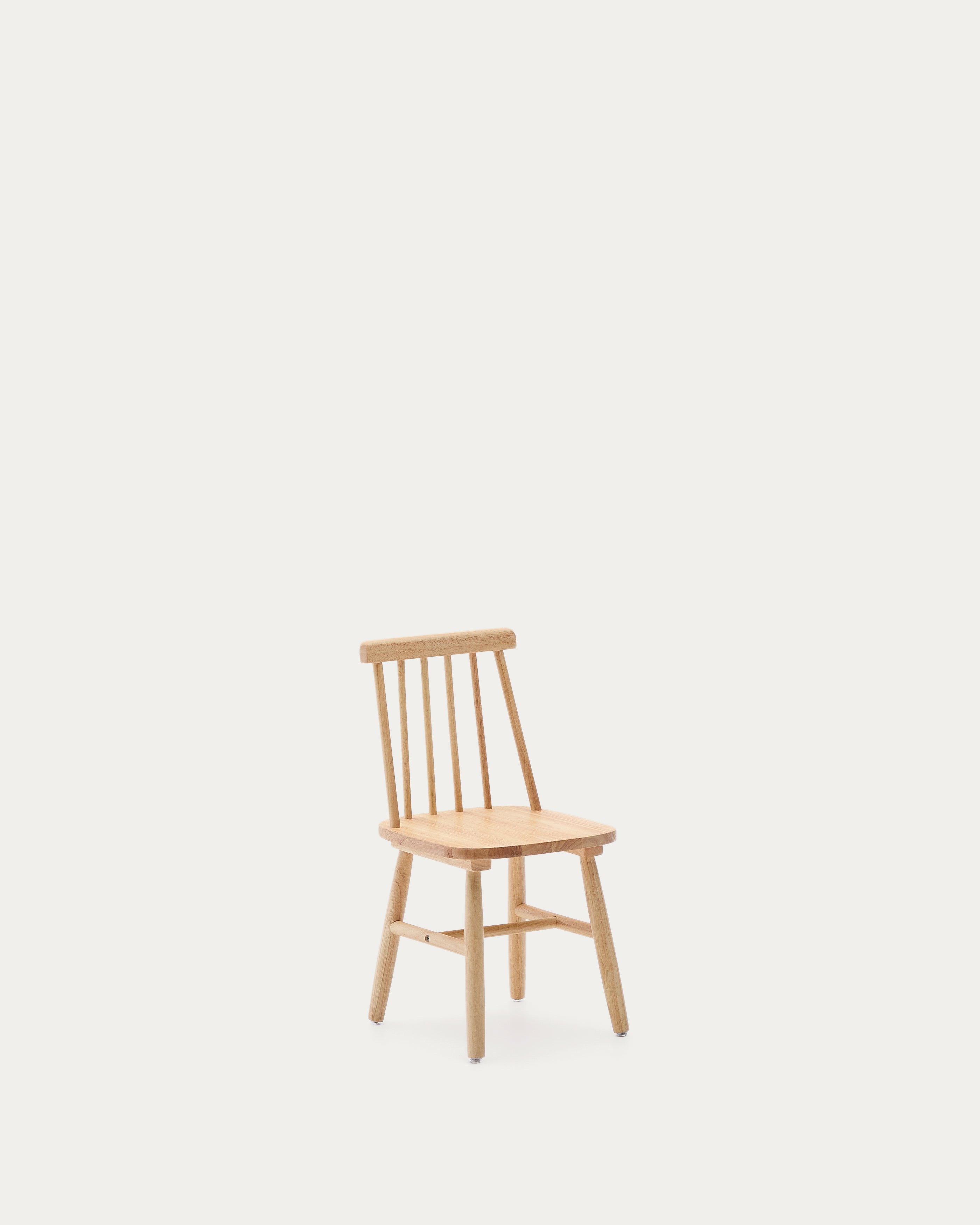 Tressia kids chair in solid rubber wood with natural finish - Product View
