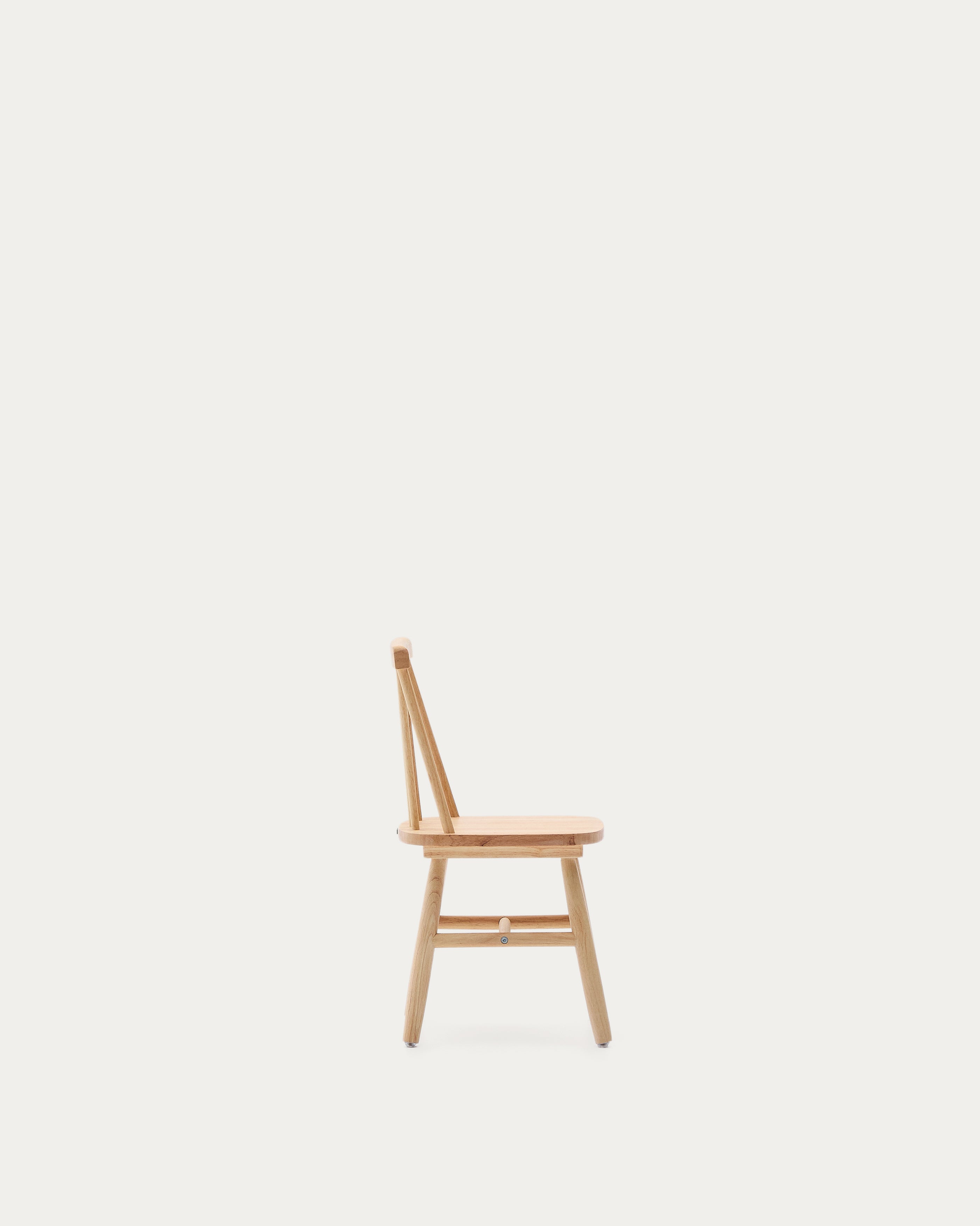 Tressia kids chair in solid rubber wood with natural finish - Product View