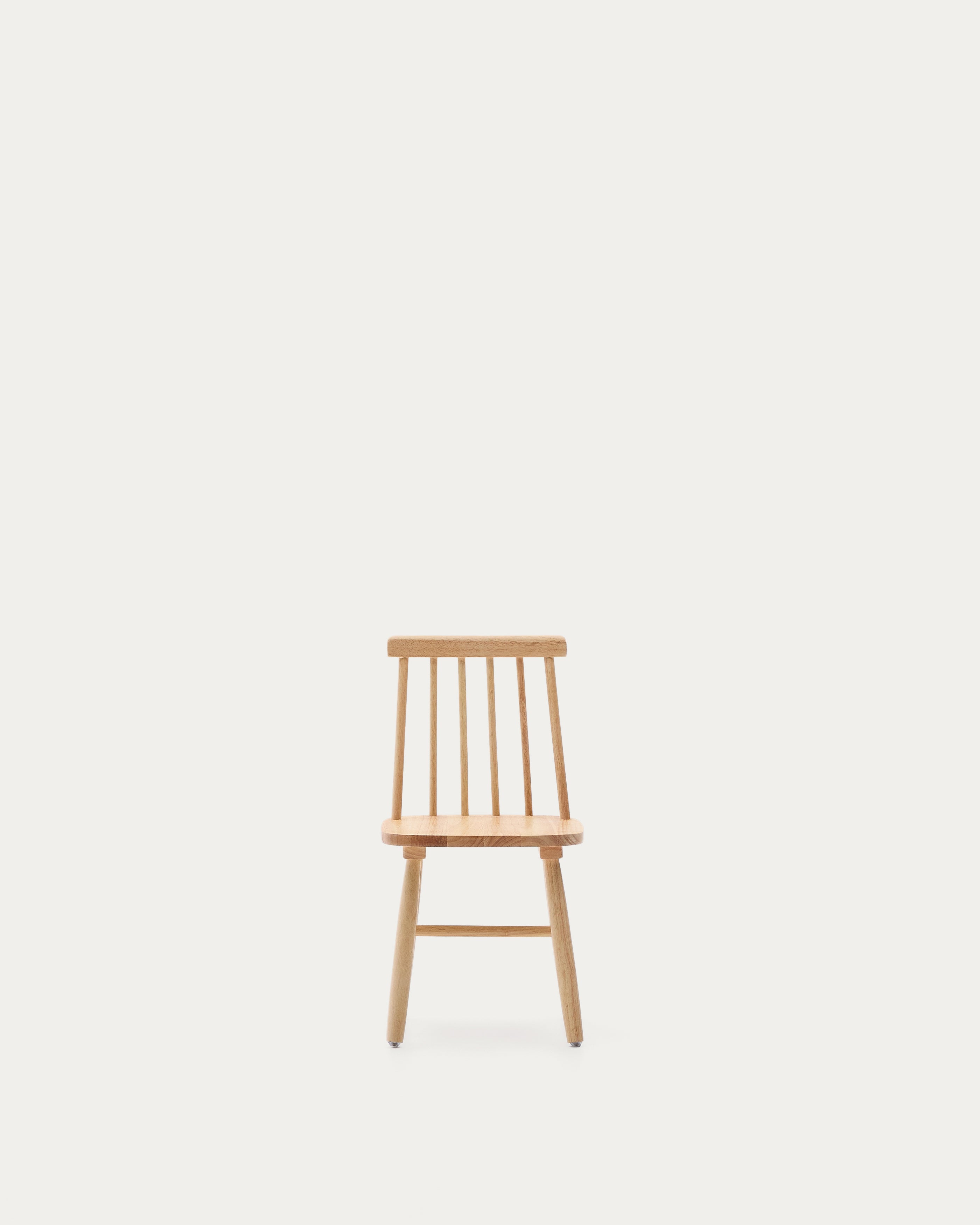 Tressia kids chair in solid rubber wood with natural finish - Product View