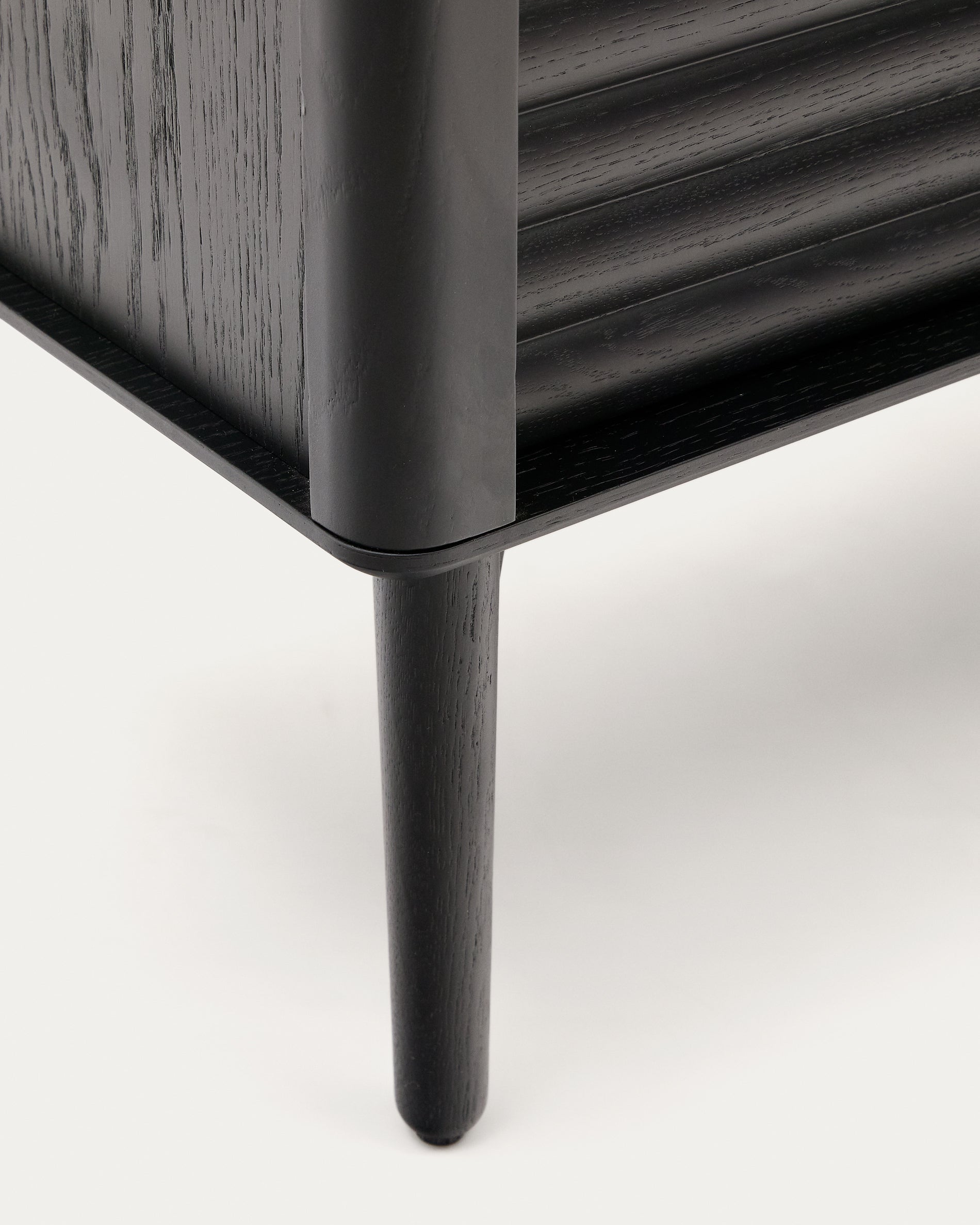Lenon sideboard 3 doors and 3 drawers solid wood and black oak veneer 200x86cm FSC Mix Credit - Detail