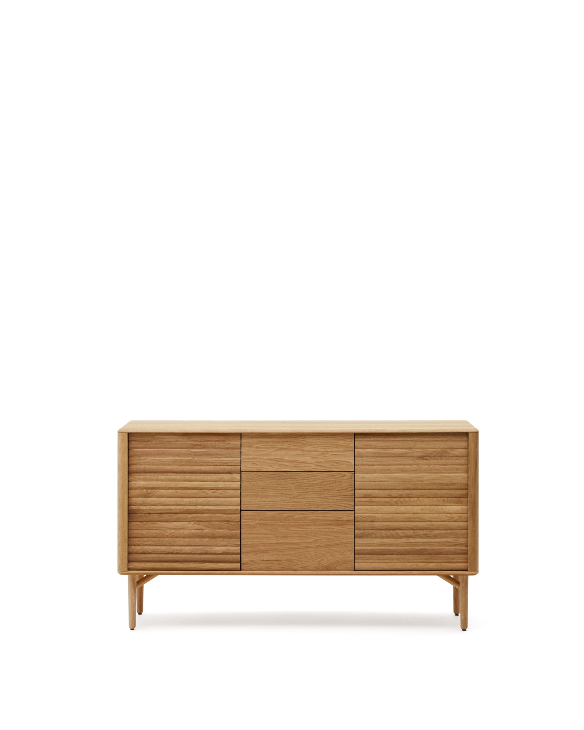 Lenon oak wood and veneer sideboard with 2 doors & 3 drawers, 155 x 86 cm FSC MIX Credit - Product Image