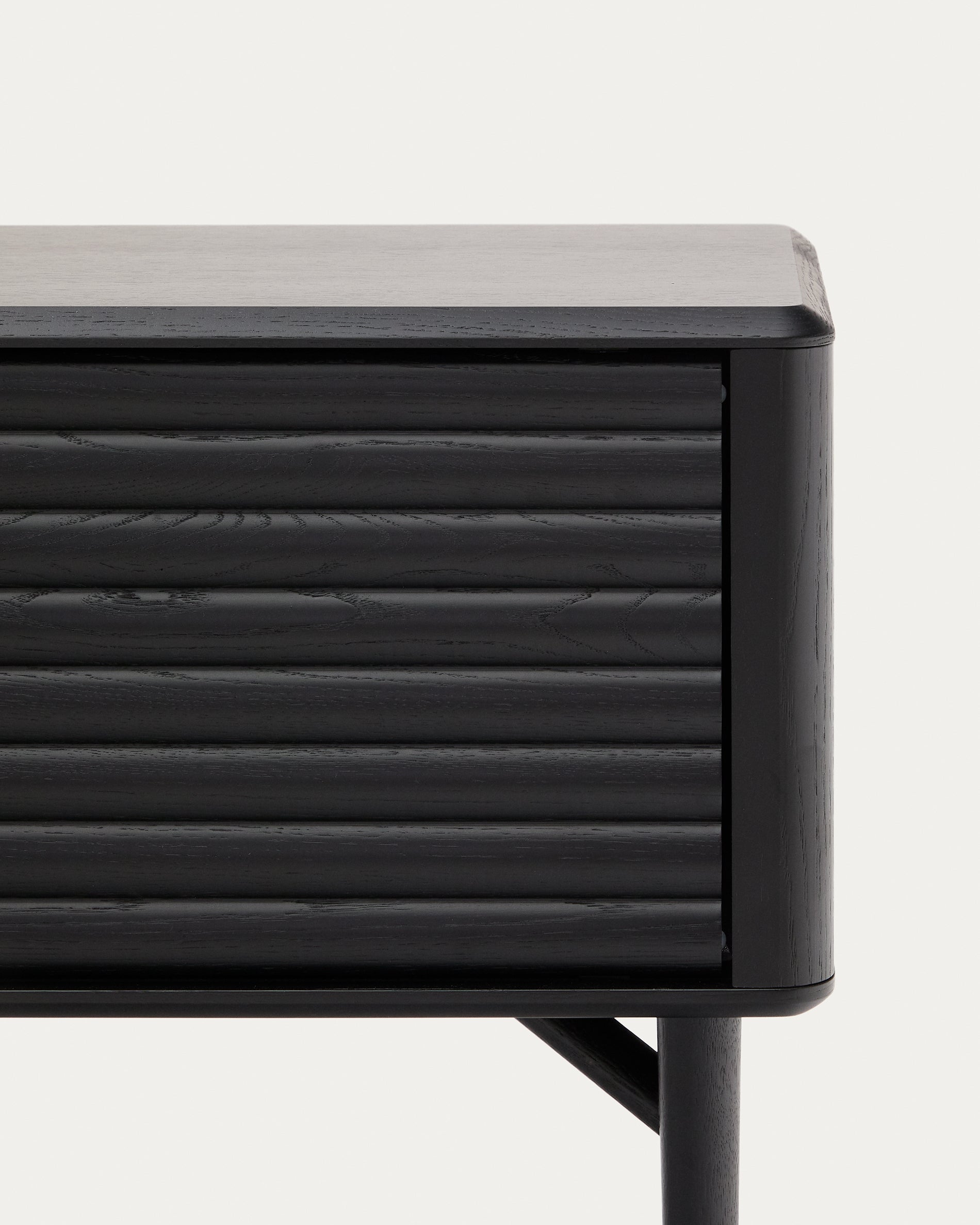 Lenon TV cabinet, 2 doors in solid wood and black oak veneer 200x57 cm FSC Mix Credit - Detail