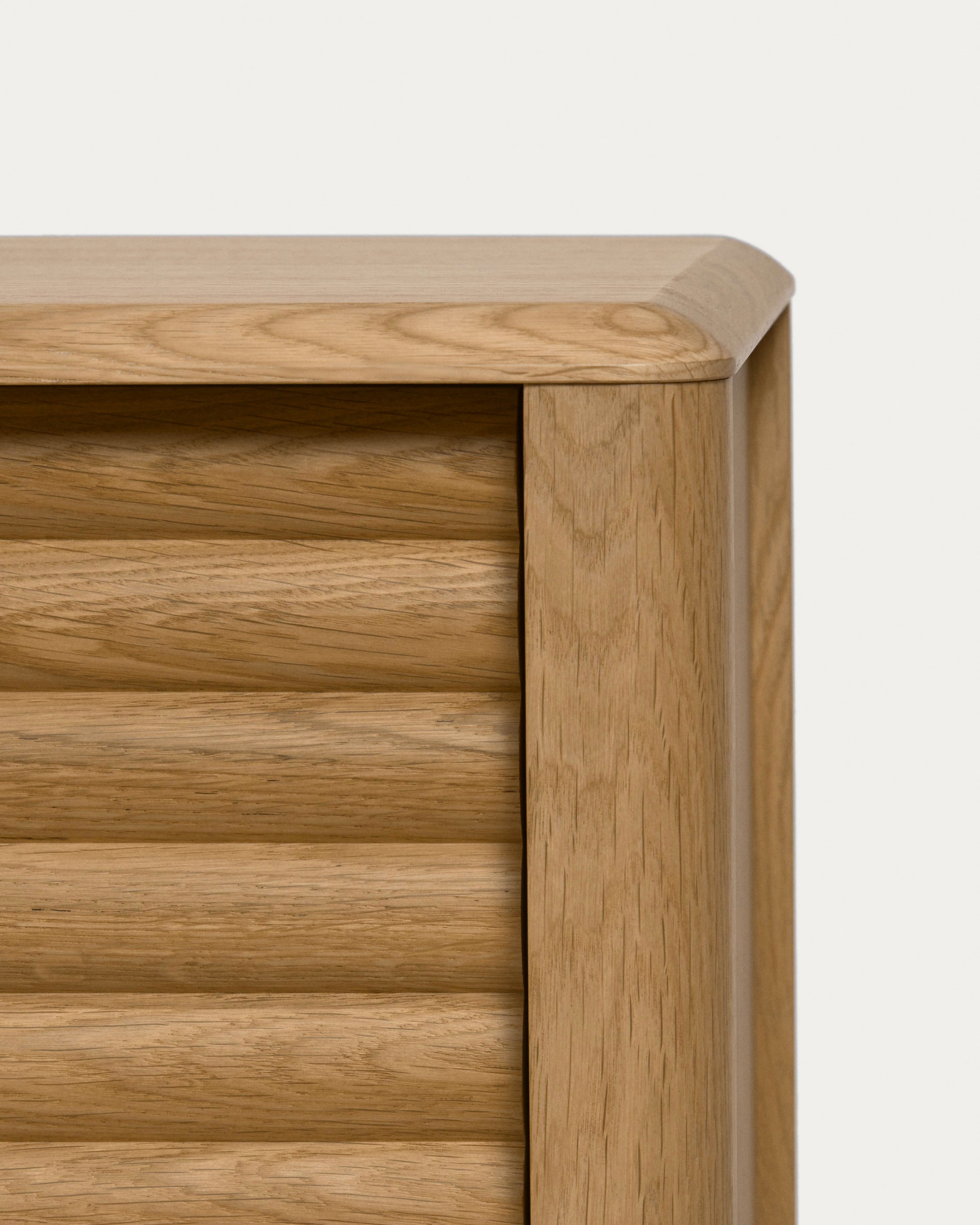 Lenon 2 door solid wood and oak veneer TV stand, 200 x 57 cm, FSC MIX Credit - Detail