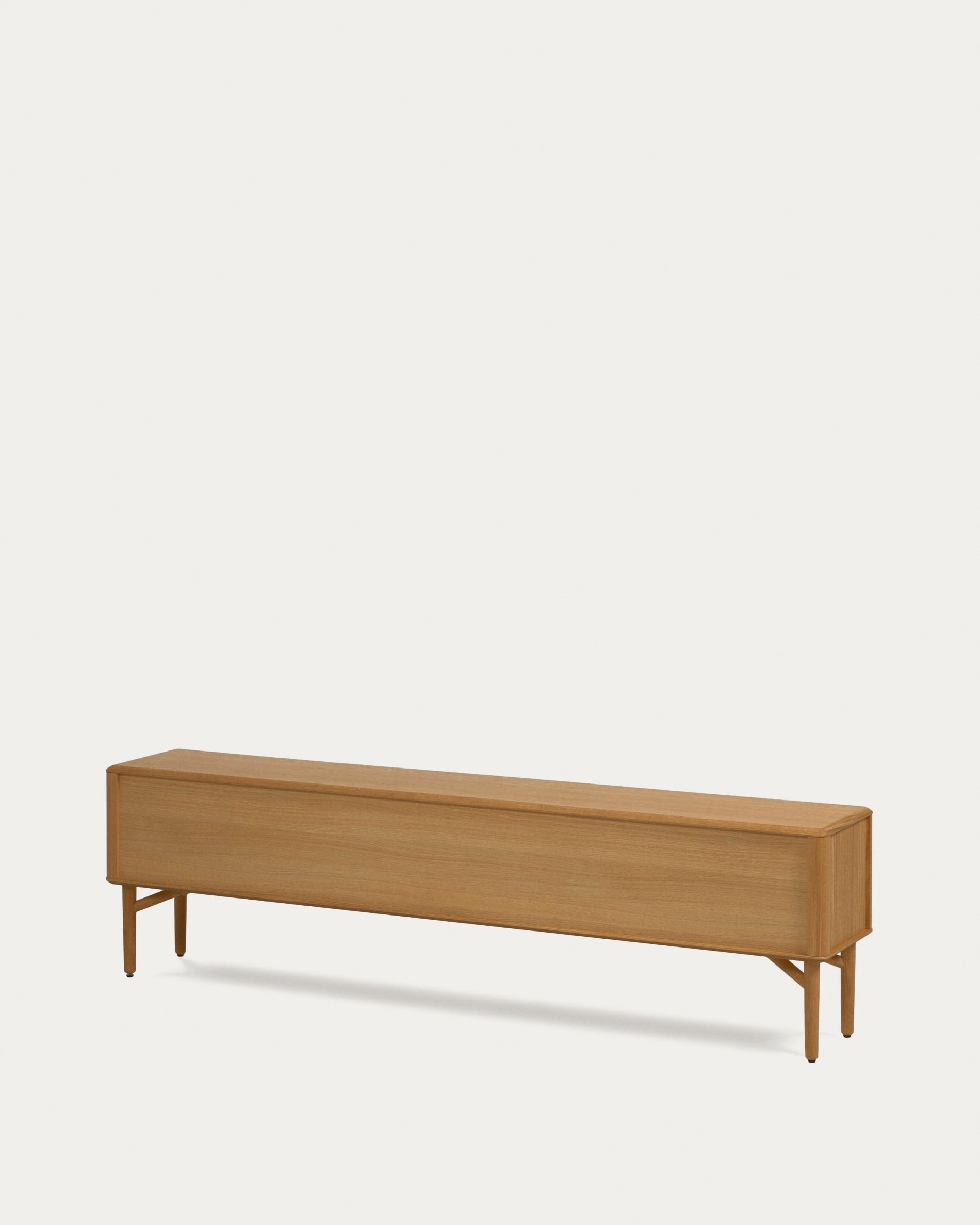 Lenon 2 door solid wood and oak veneer TV stand, 200 x 57 cm, FSC MIX Credit - Product View