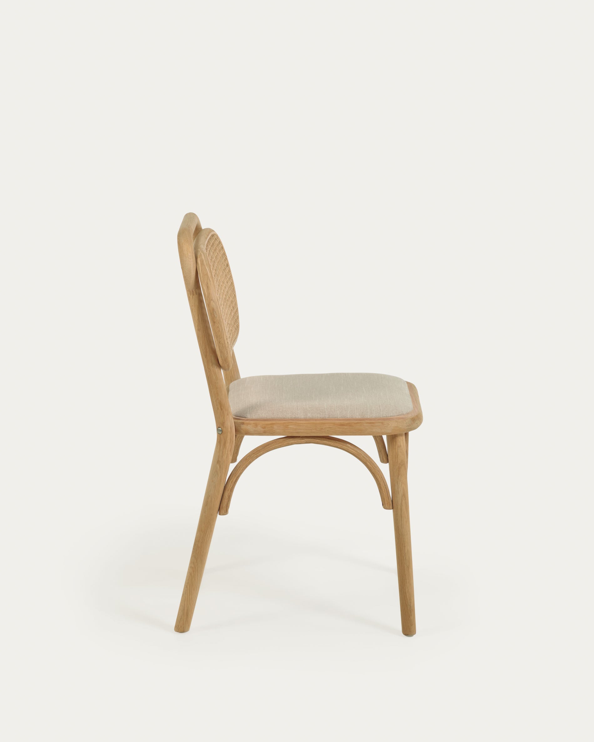 Doriane solid oak chair with natural finish and upholstered seat FSC Mix Credit - Product View