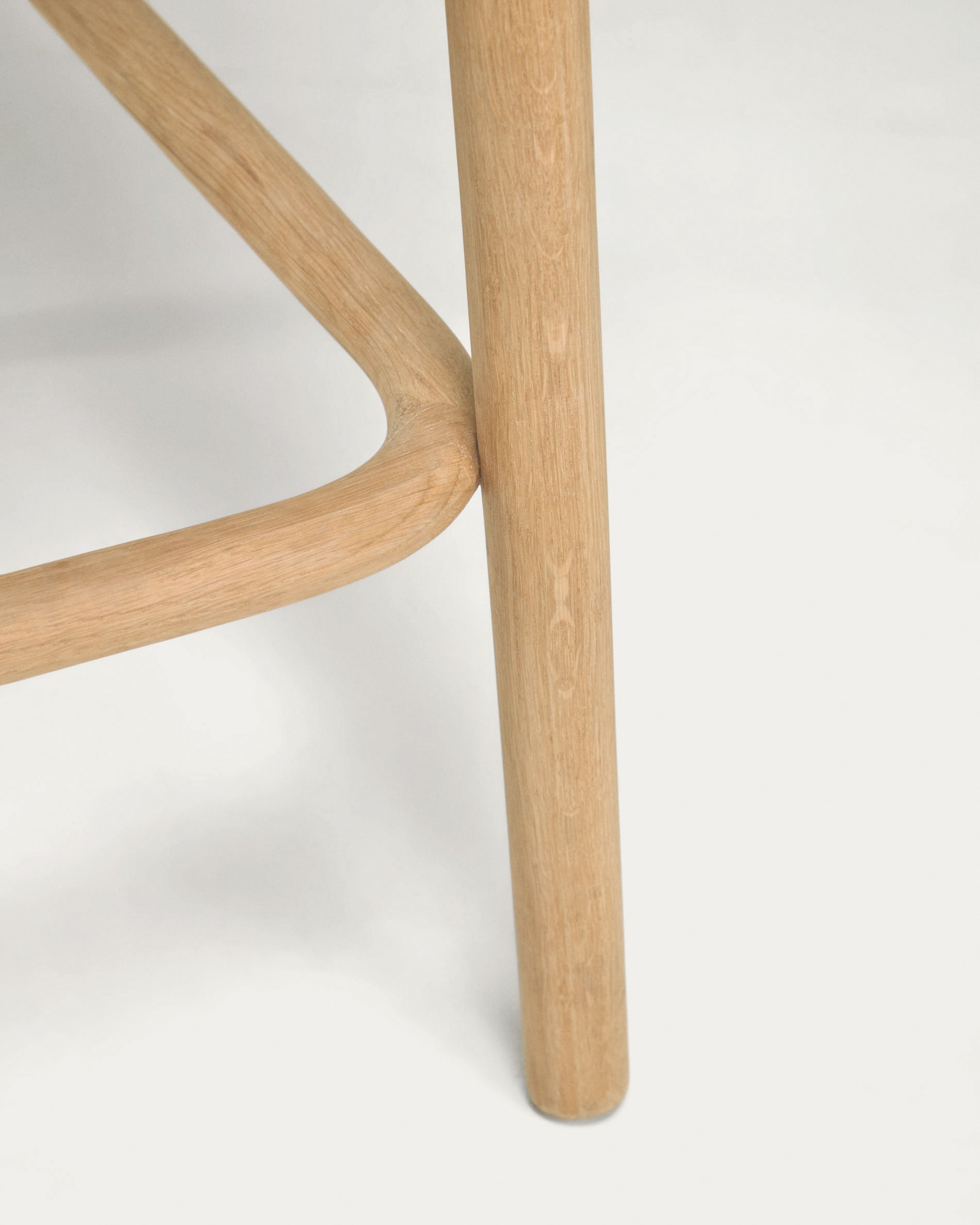 Doriane 65 cm height solid oak stool with natural finish and upholstered seat FSC Mix Credit - Detail