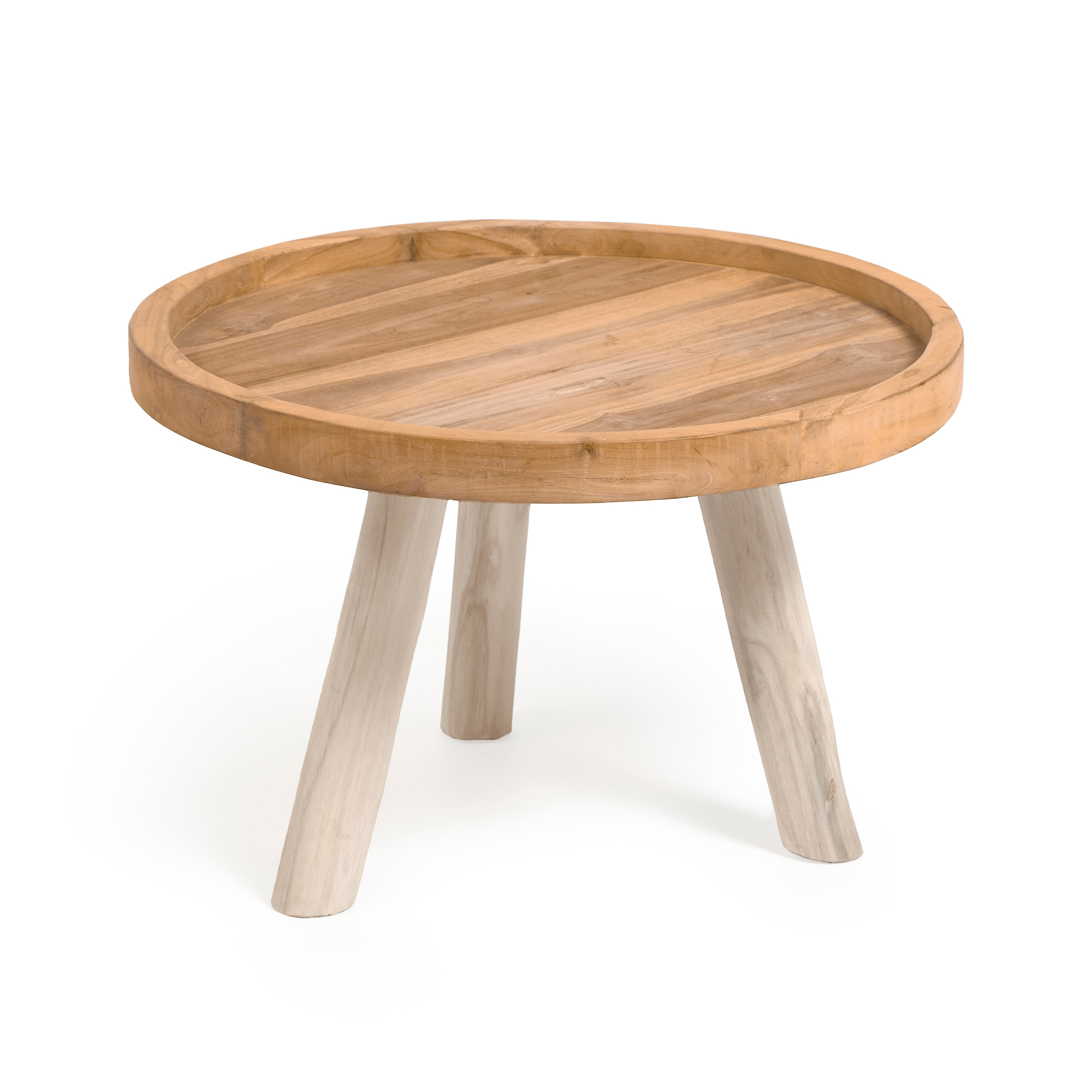 Glenda round solid teak wood coffee table, Ø 55 cm - Product Image