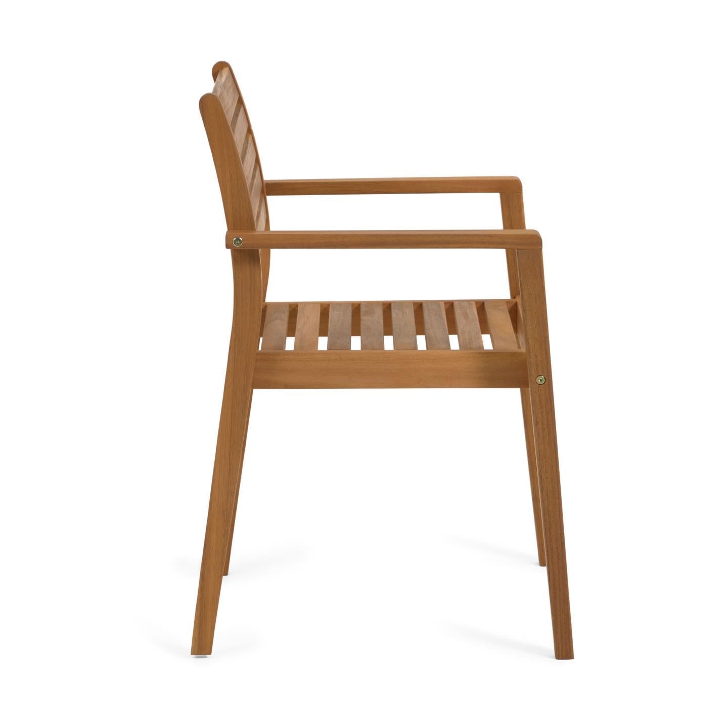 Hanzel stackable solid acacia wood garden chair FSC 100% - Product Image