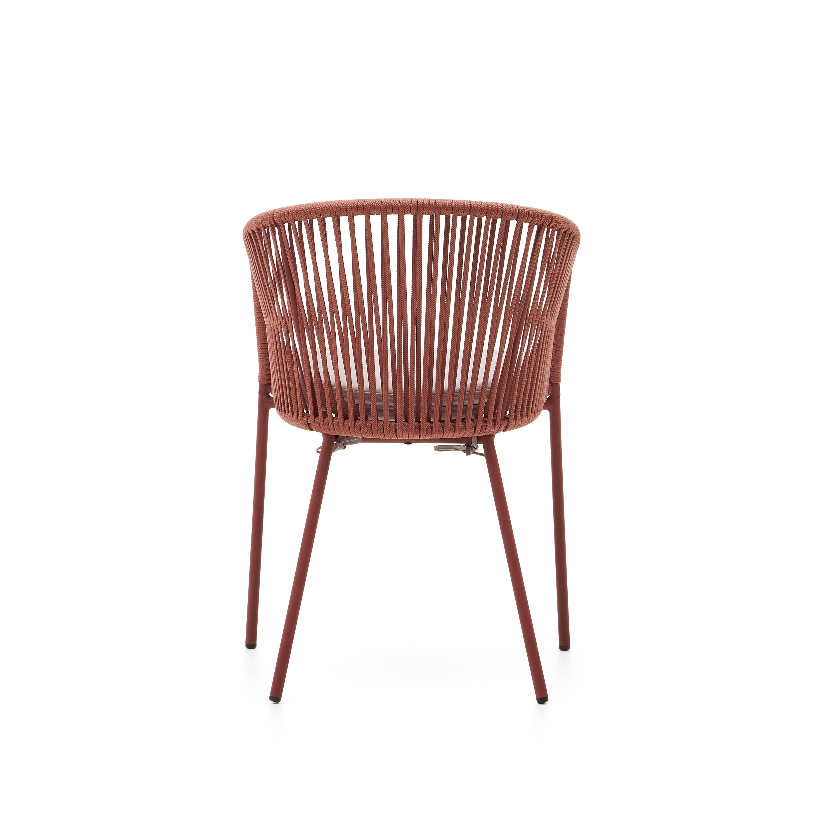 Yanet terracotta rope chair with galvanised steel legs - Product Image