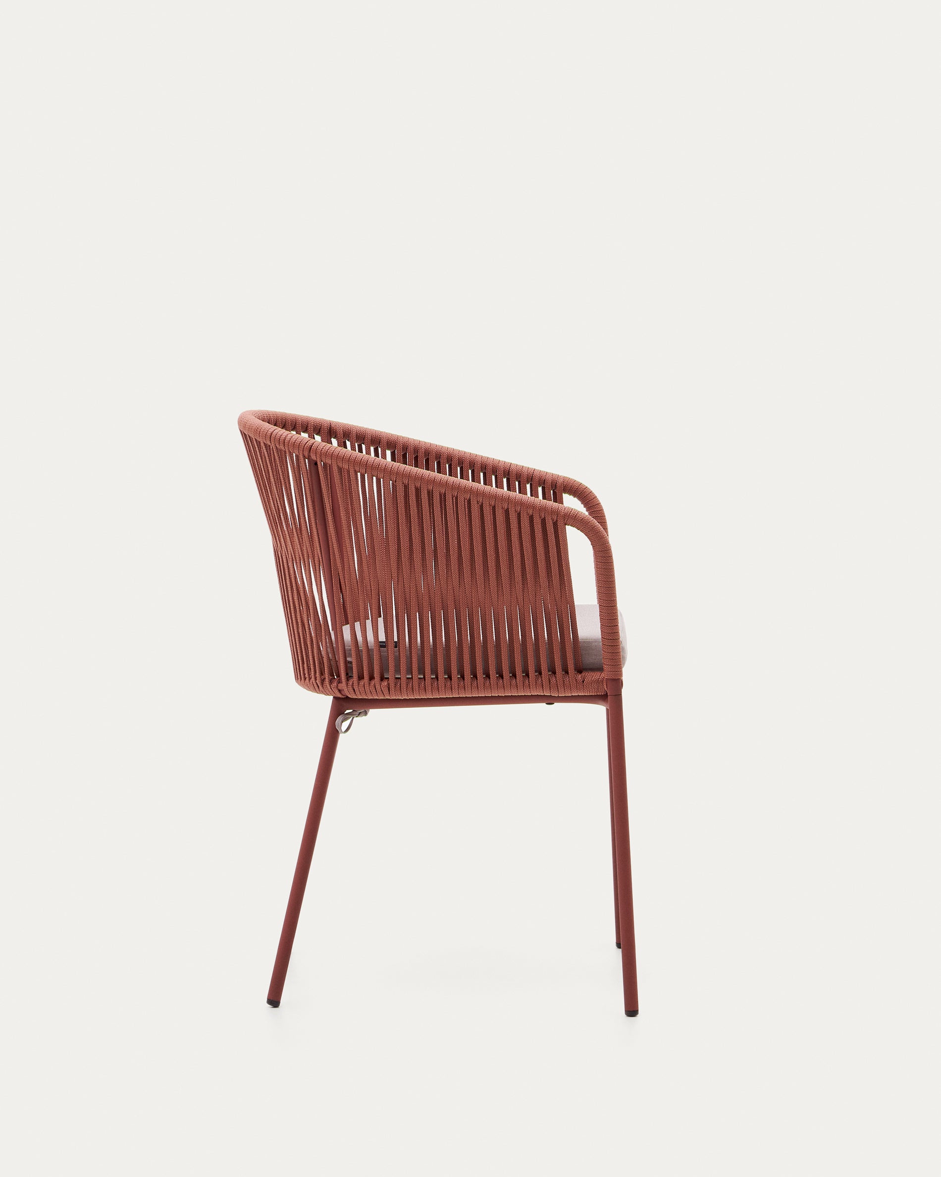 Yanet terracotta rope chair with galvanised steel legs - Product View