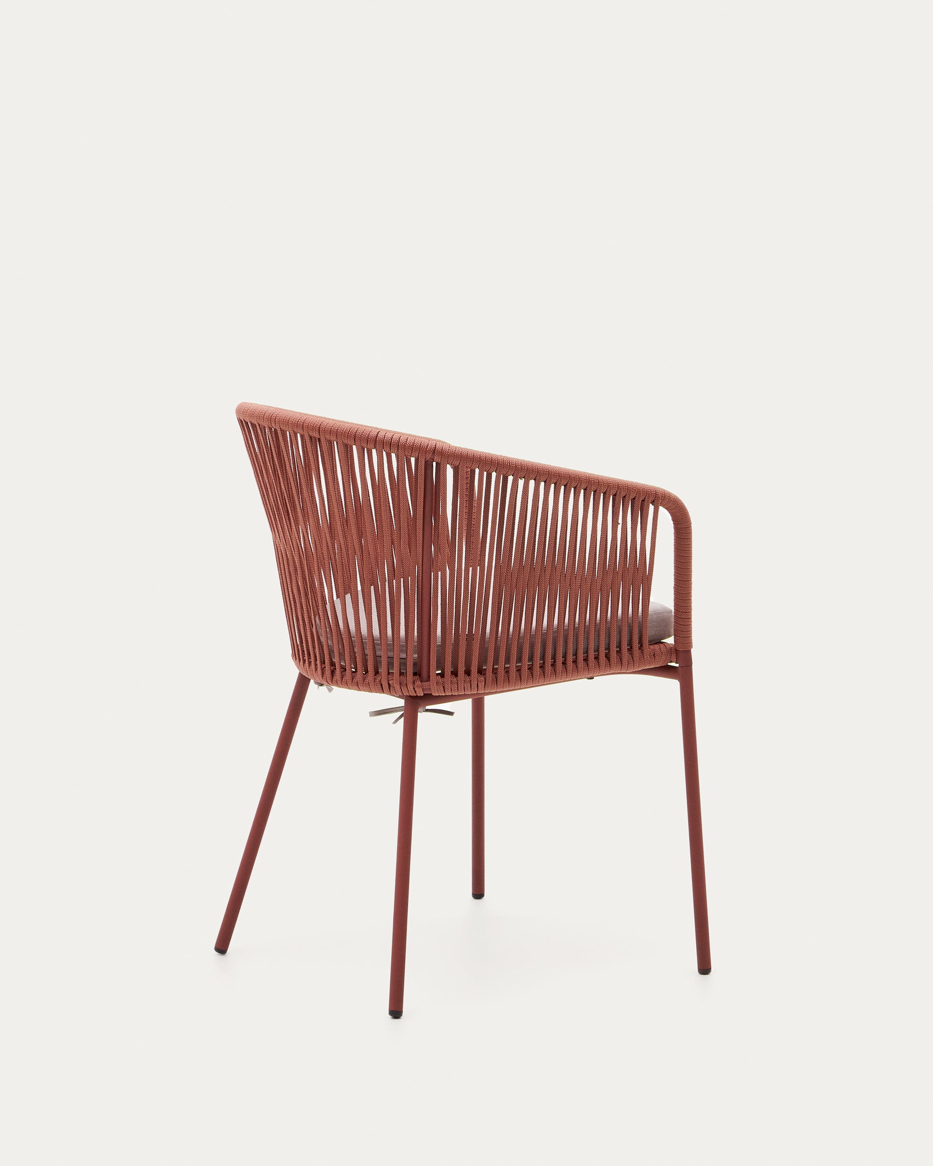 Yanet terracotta rope chair with galvanised steel legs - Product View
