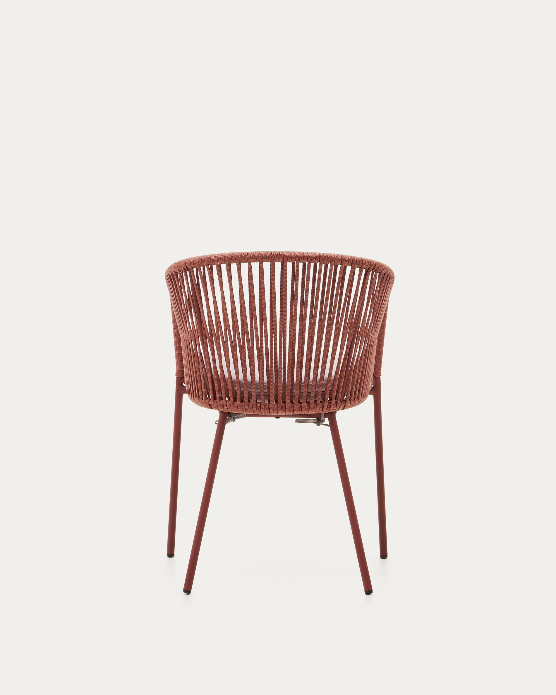 Yanet terracotta rope chair with galvanised steel legs - Product View