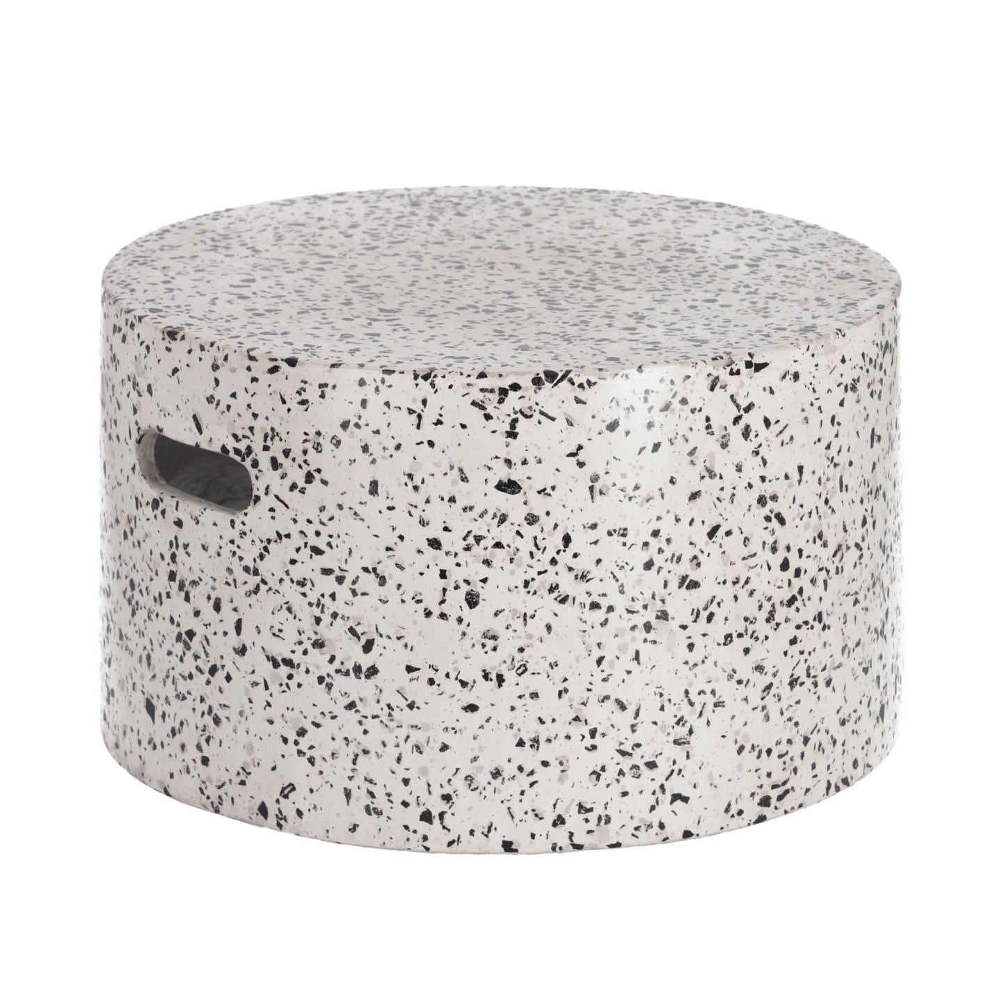 Jenell outdoor terrazzo coffee table in white, Ø 52 cm - Product Image