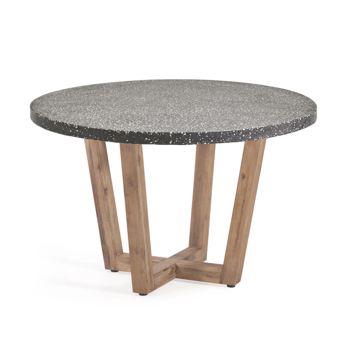 Shanelle round table for two in black terrazzo Ø 120 cm