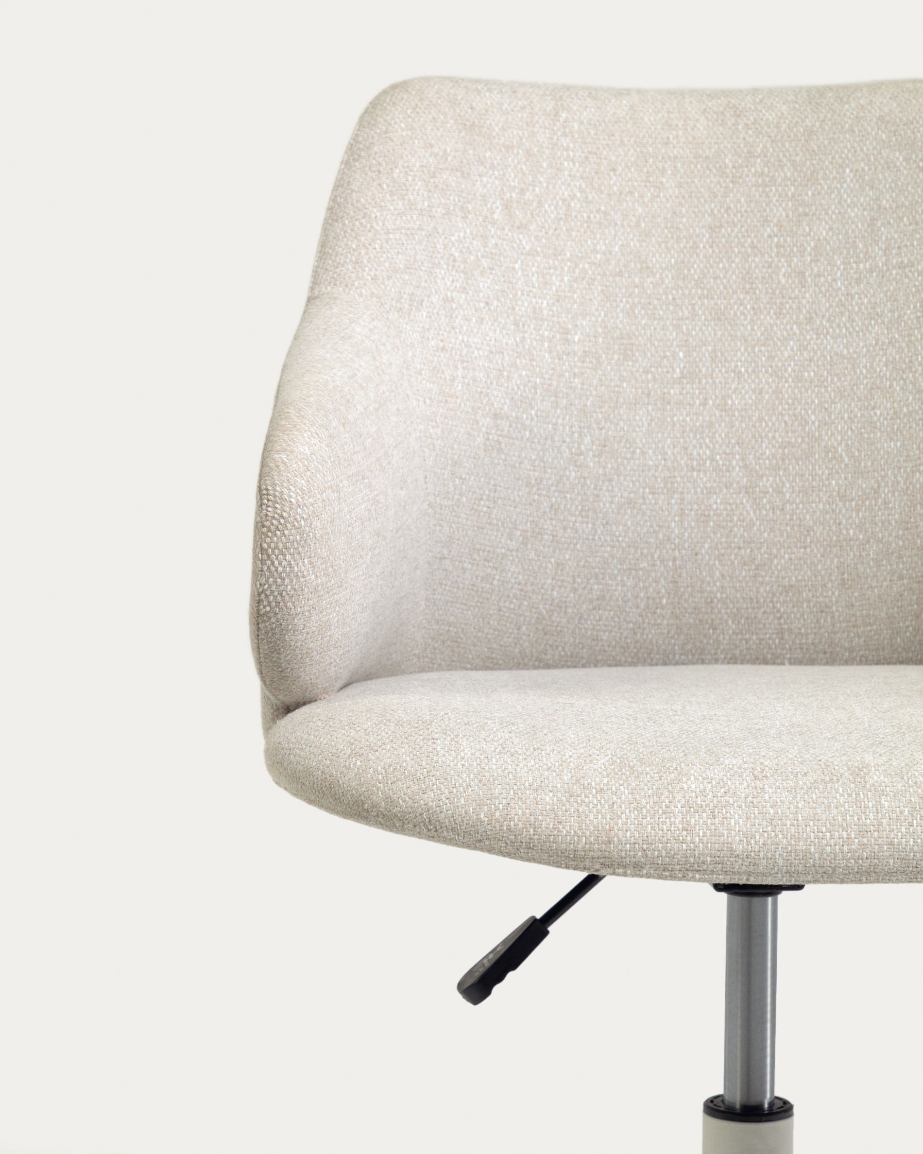 Einara light grey office chair and legs made of steel in matt white - Detail