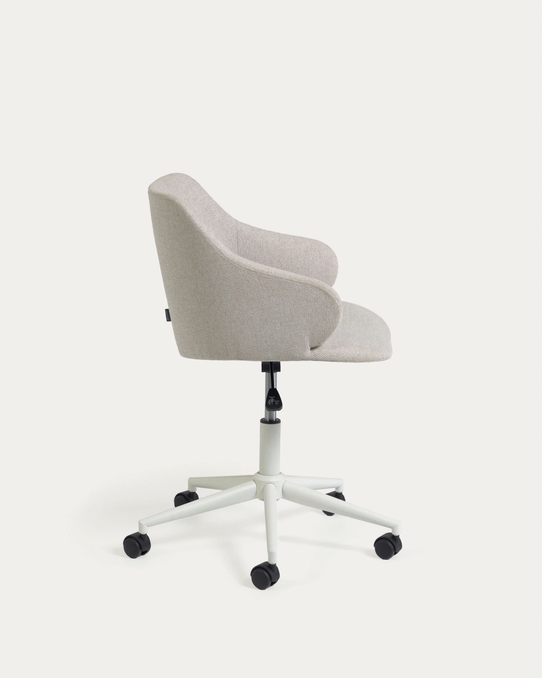Einara light grey office chair and legs made of steel in matt white - Product View
