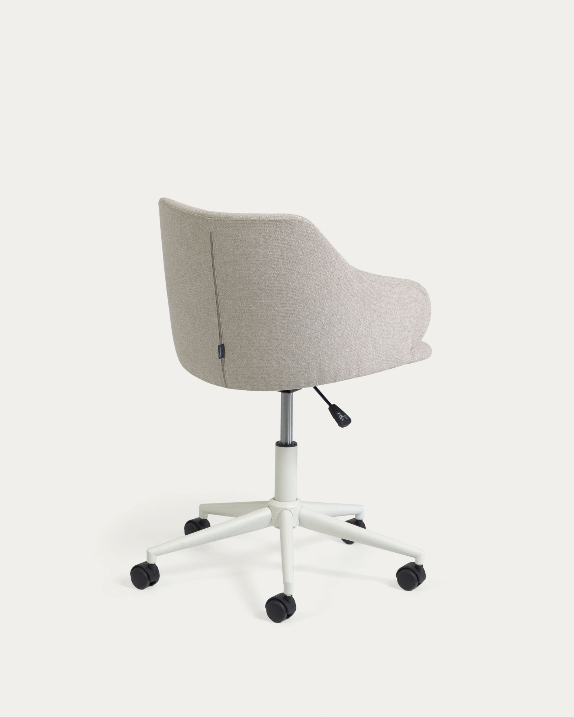 Einara light grey office chair and legs made of steel in matt white - Product View