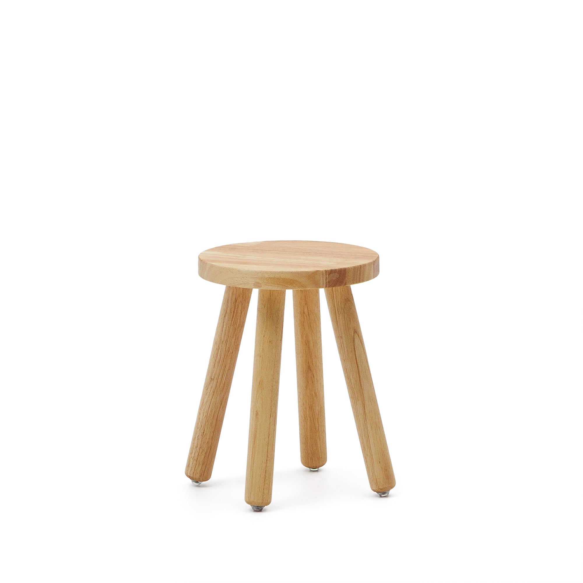 Dilcia kids stool in solid rubber wood 31 cm high - Product Image