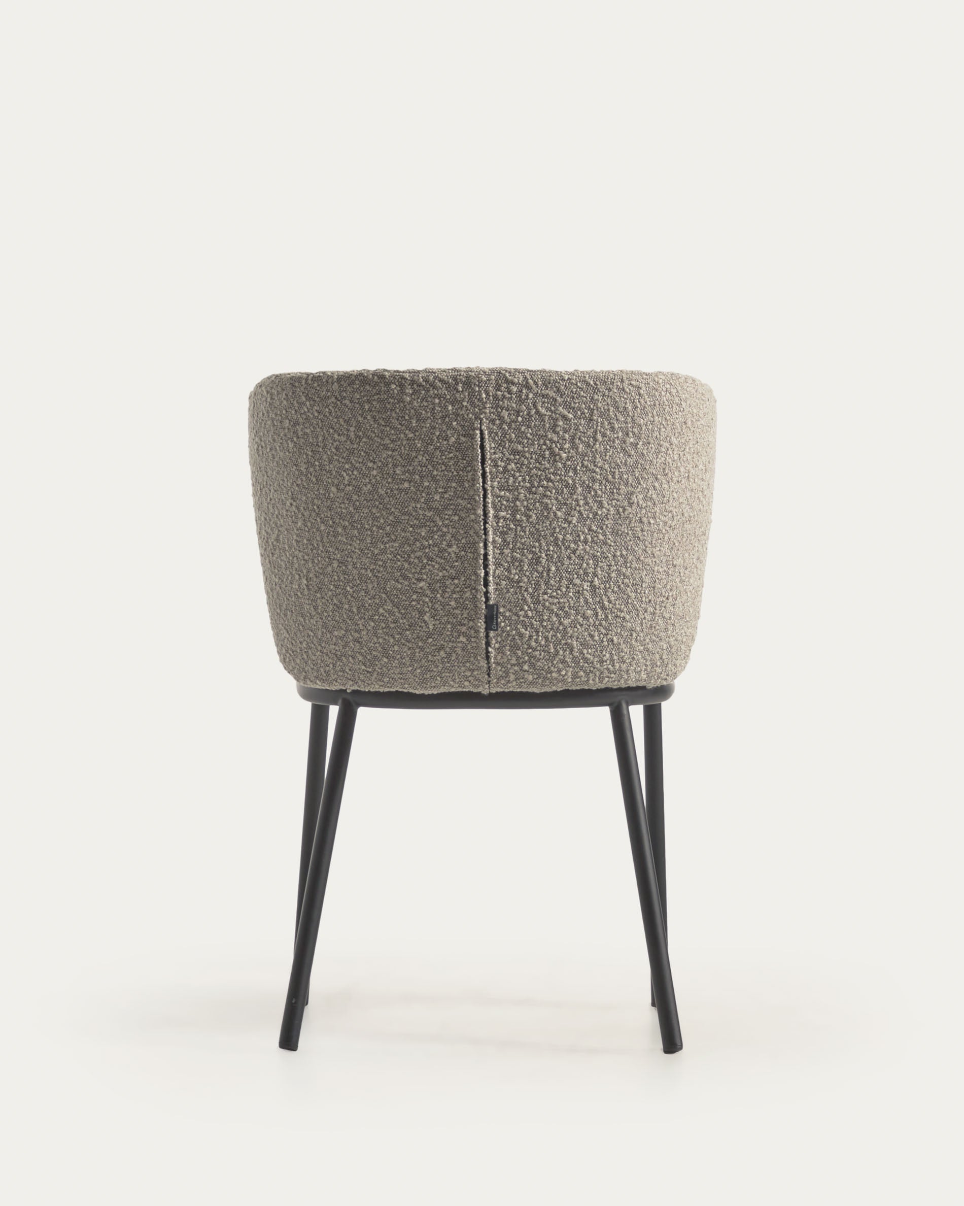 Ciselia chair with light grey bouclé and steel legs with black finish FSC Mix Credit - Product View