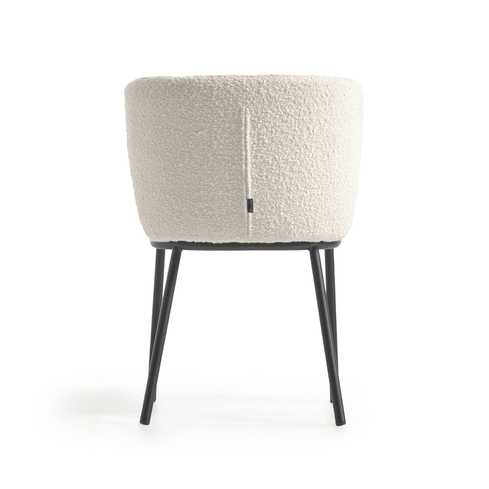 Ciselia chair with white bouclé and black metal FR - Product Image