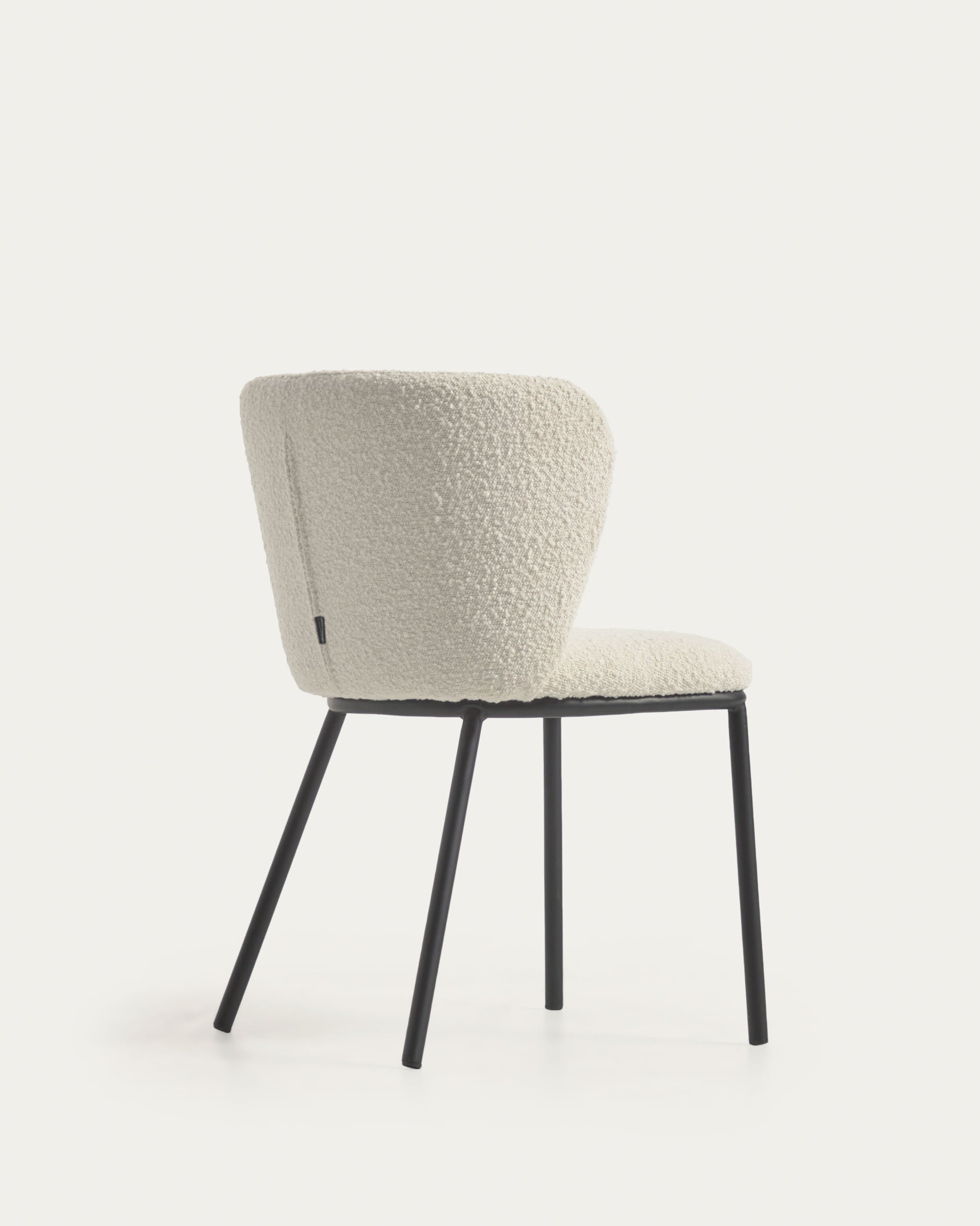 Ciselia chair with white bouclé and black metal FR - Product View