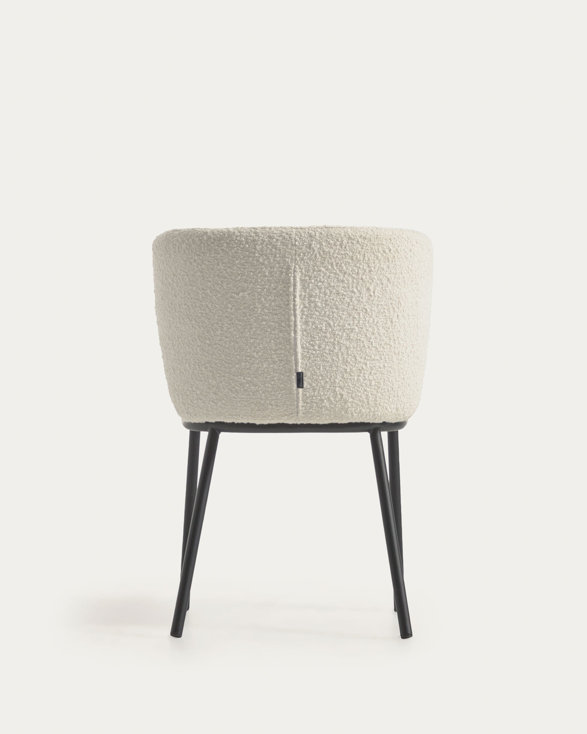 Ciselia chair with white bouclé and black metal FR - Product View