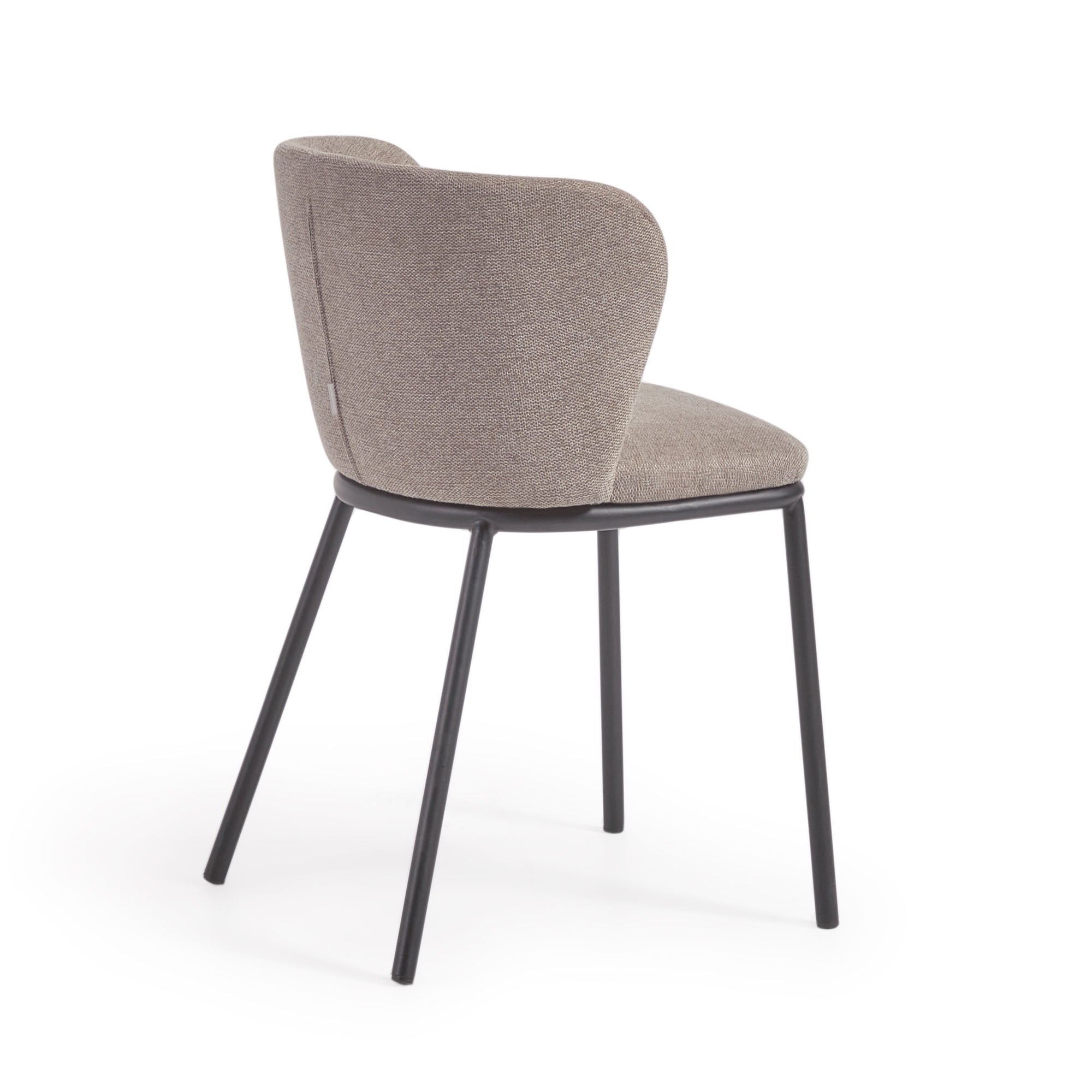 Ciselia chair in light brown chenille and steel legs with black finish FSC Mix Credit - Product Image