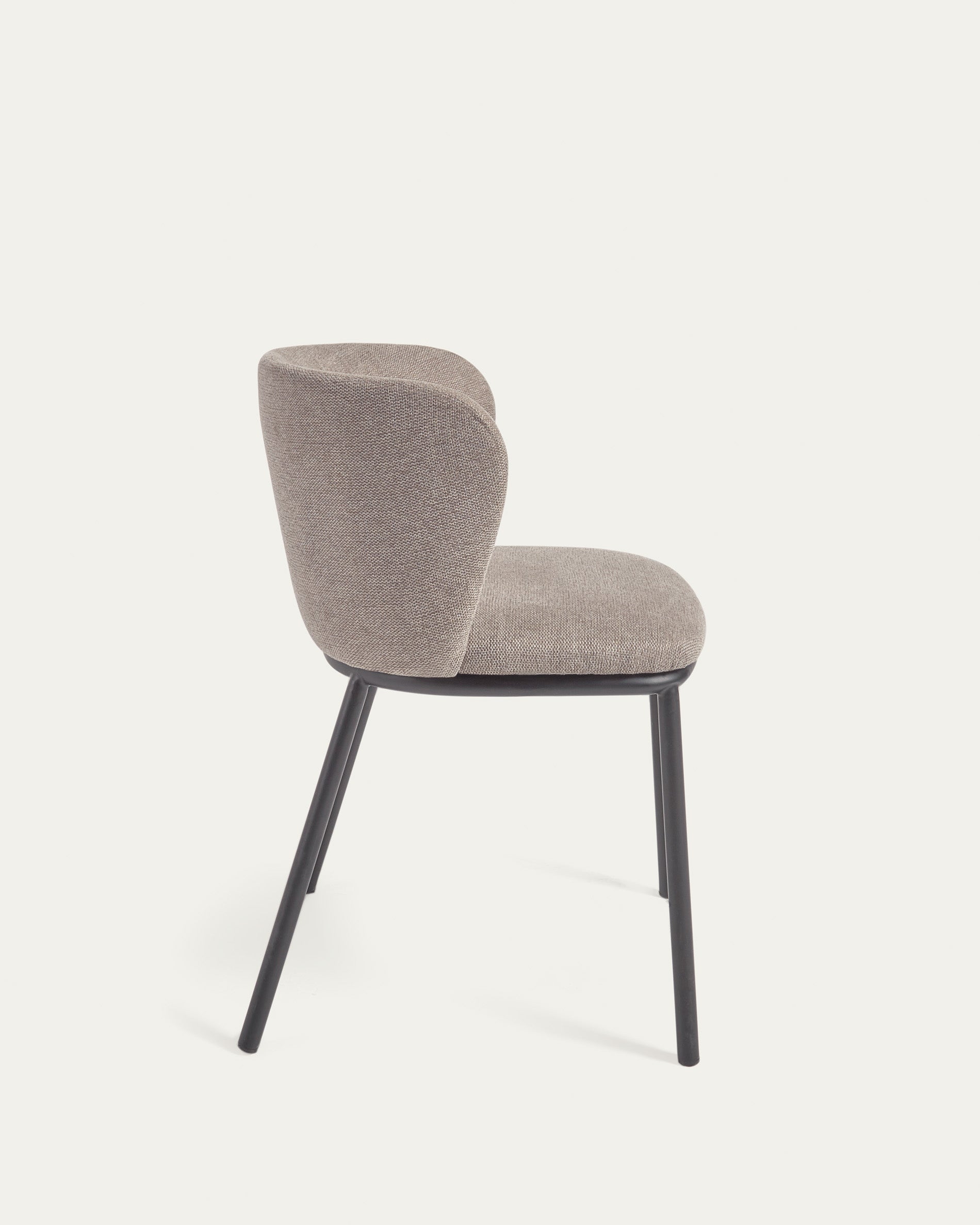 Ciselia chair in light brown chenille and steel legs with black finish FSC Mix Credit - Product View
